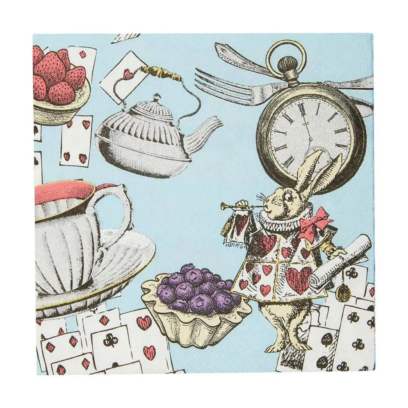 Alice in Wonderland Blue Cocktail Napkins - 20 pack