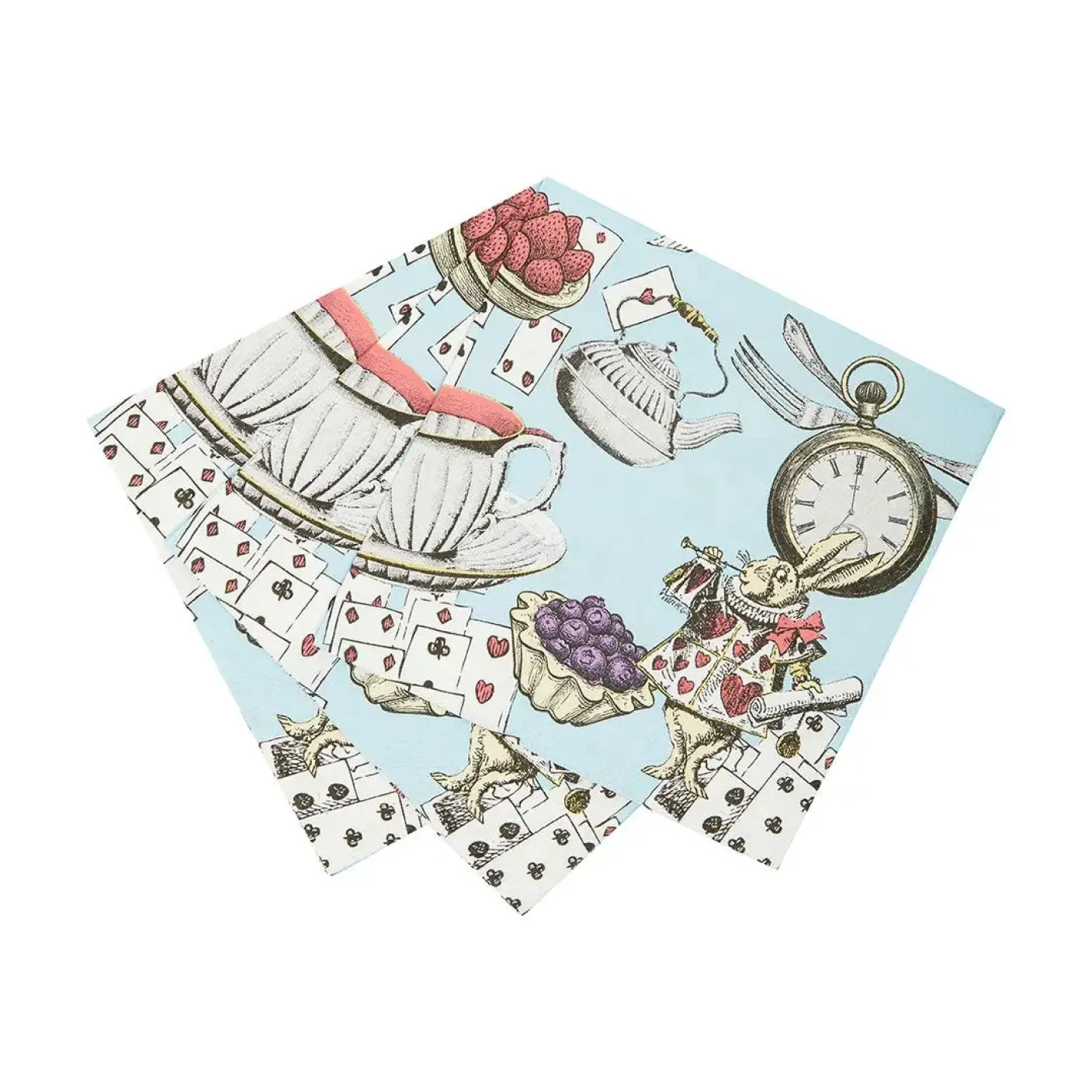 Alice in Wonderland Blue Cocktail Napkins - 20 pack