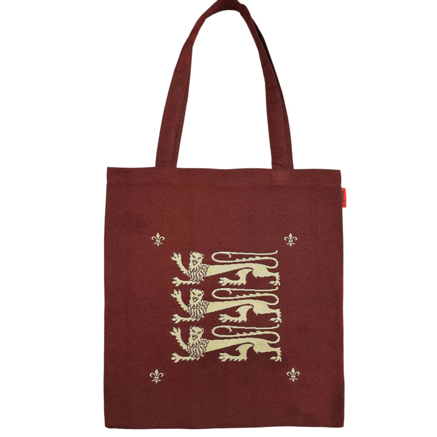 Three Lions Red Flat Tote Bag