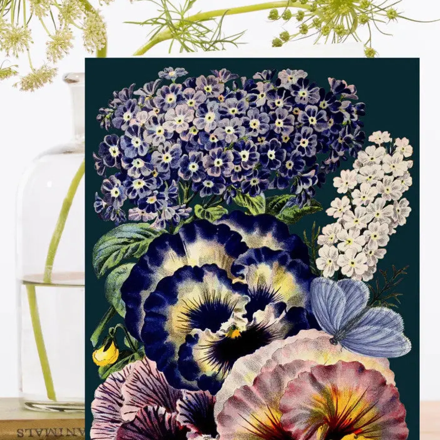 Midnight Pansies Card