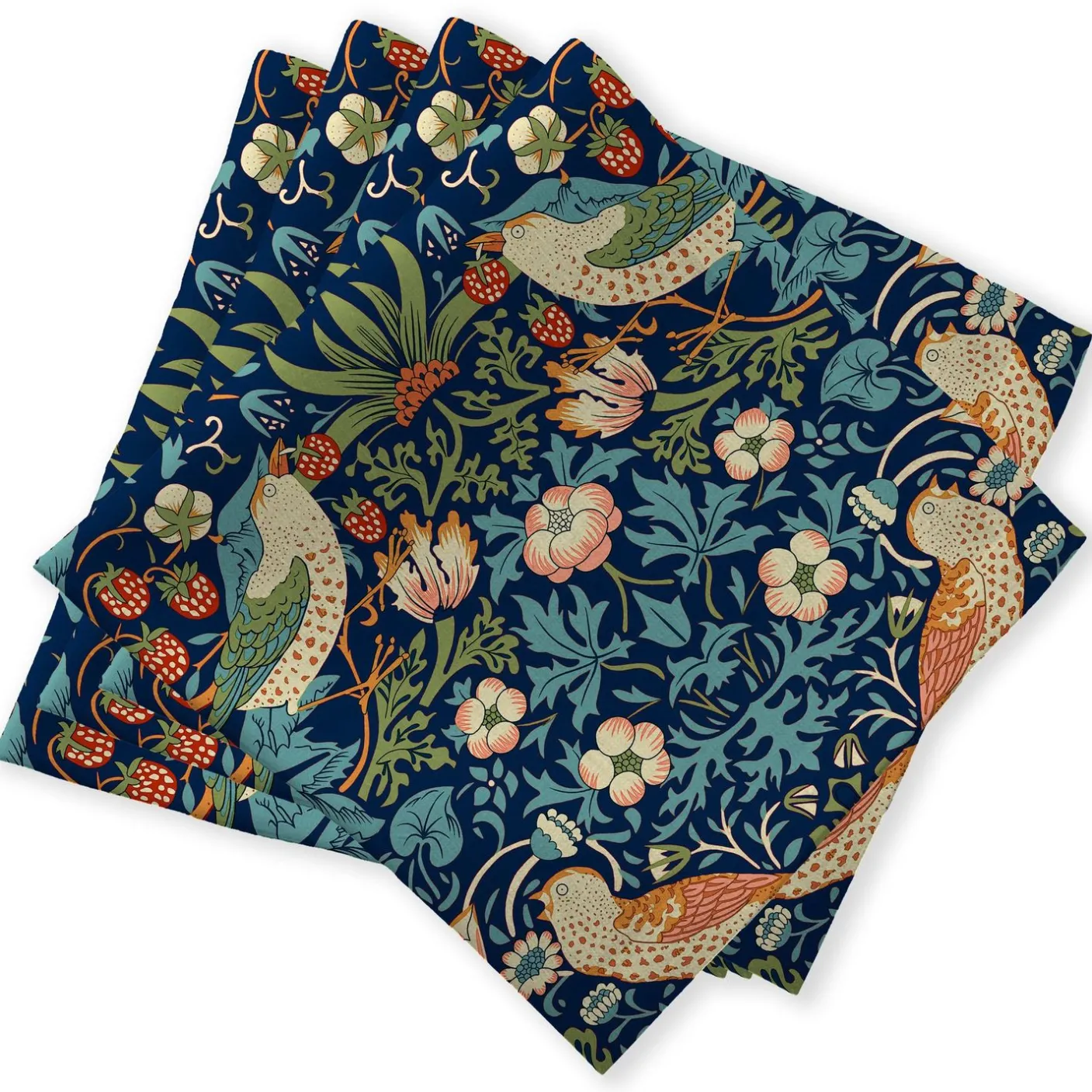 Strawberry Thief Navy Napkins - Set of 4