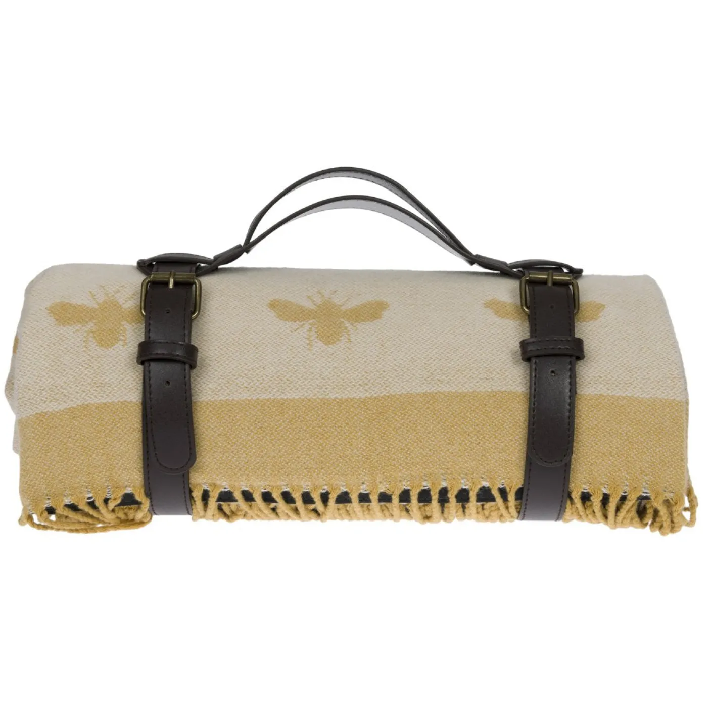 Bees Knitted Picnic Blanket