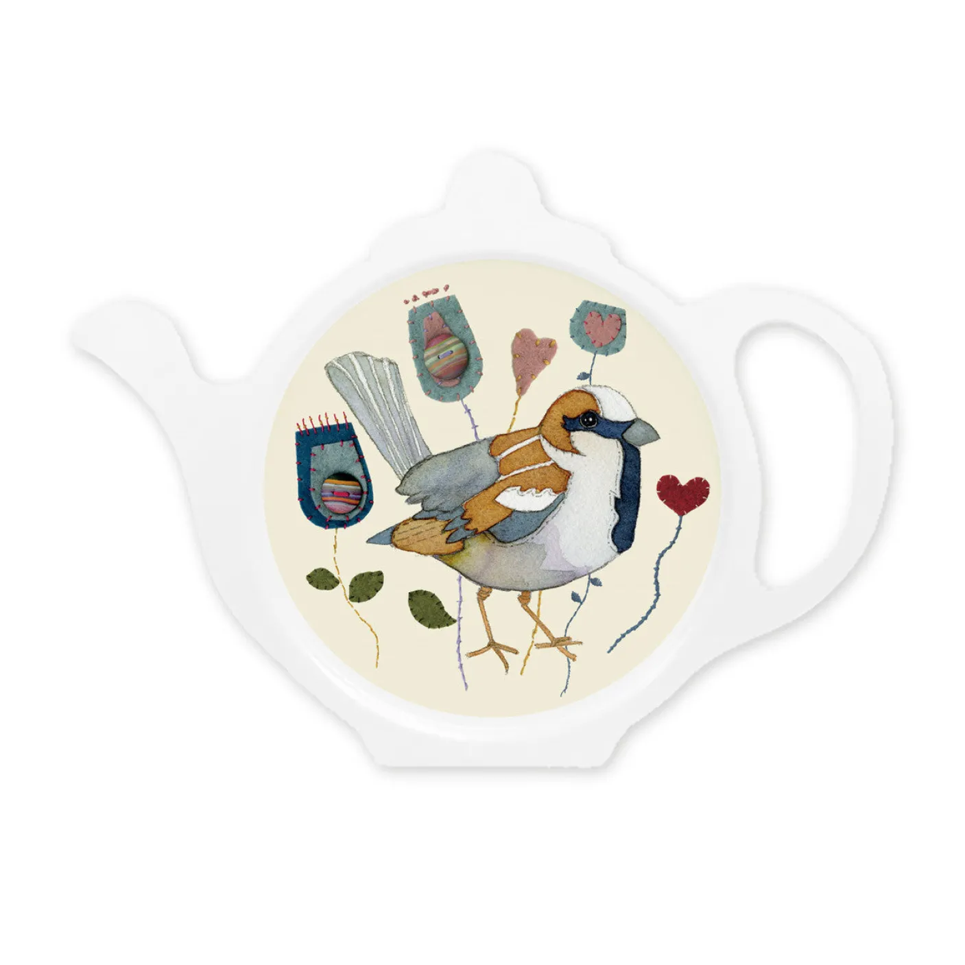 Stitched Birdies Tea Bag Tidy