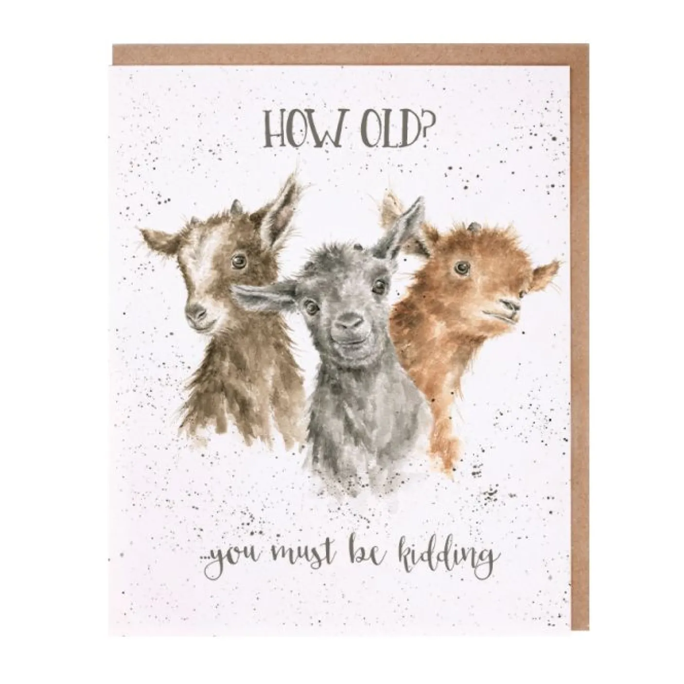'Just Kidding!' Goat Greetings Card