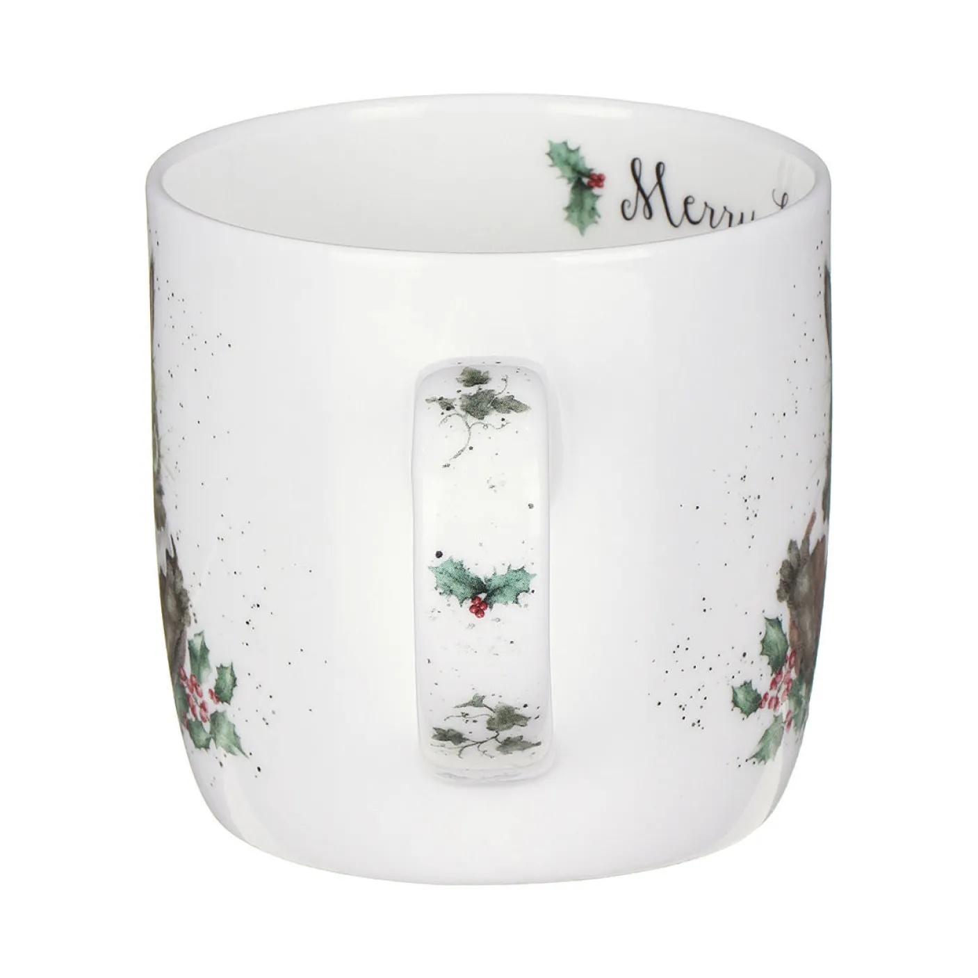 'Merry Little Christmas' Rabbit Small Bone China Mug (11oz)