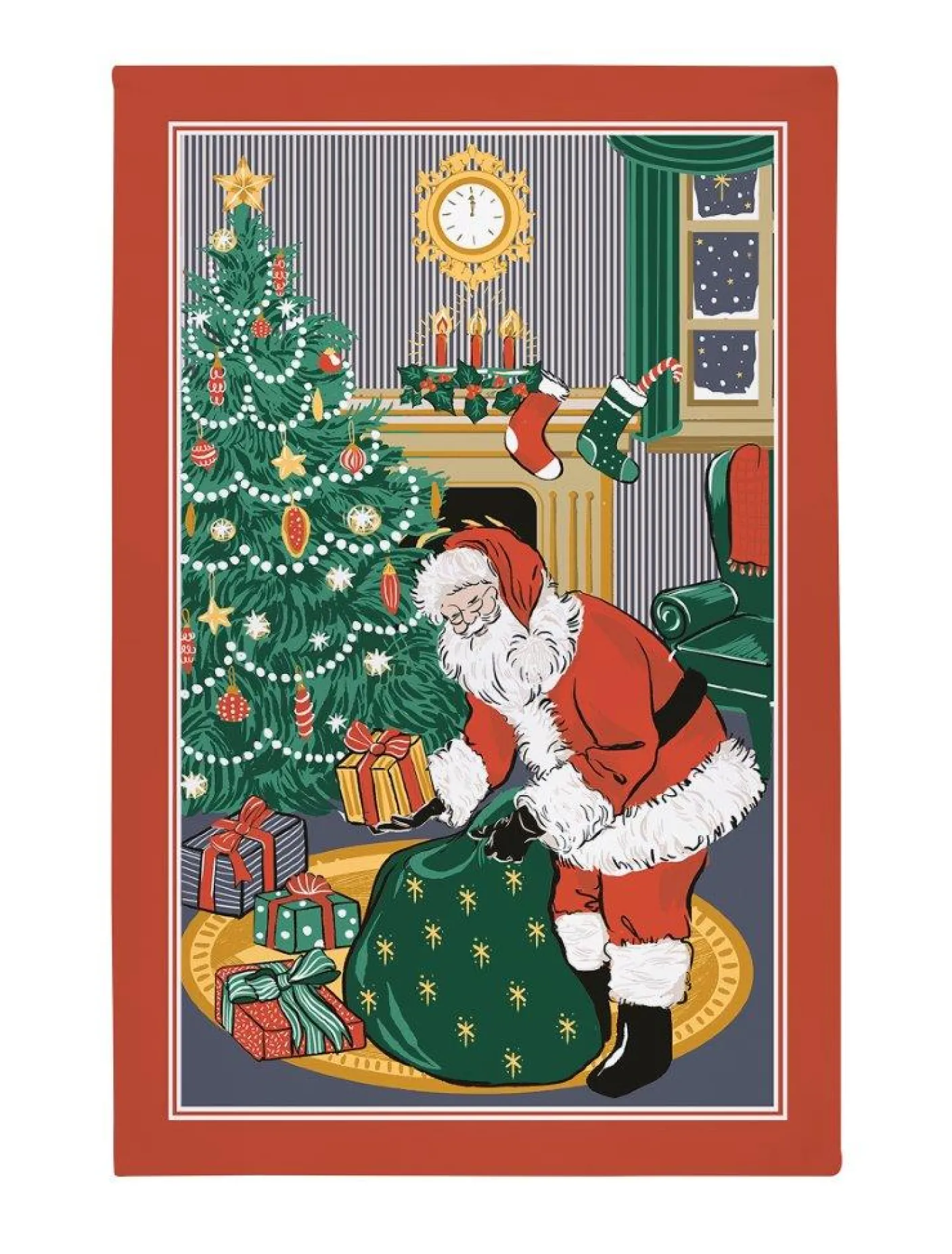 Night Before Christmas Cotton Tea Towel