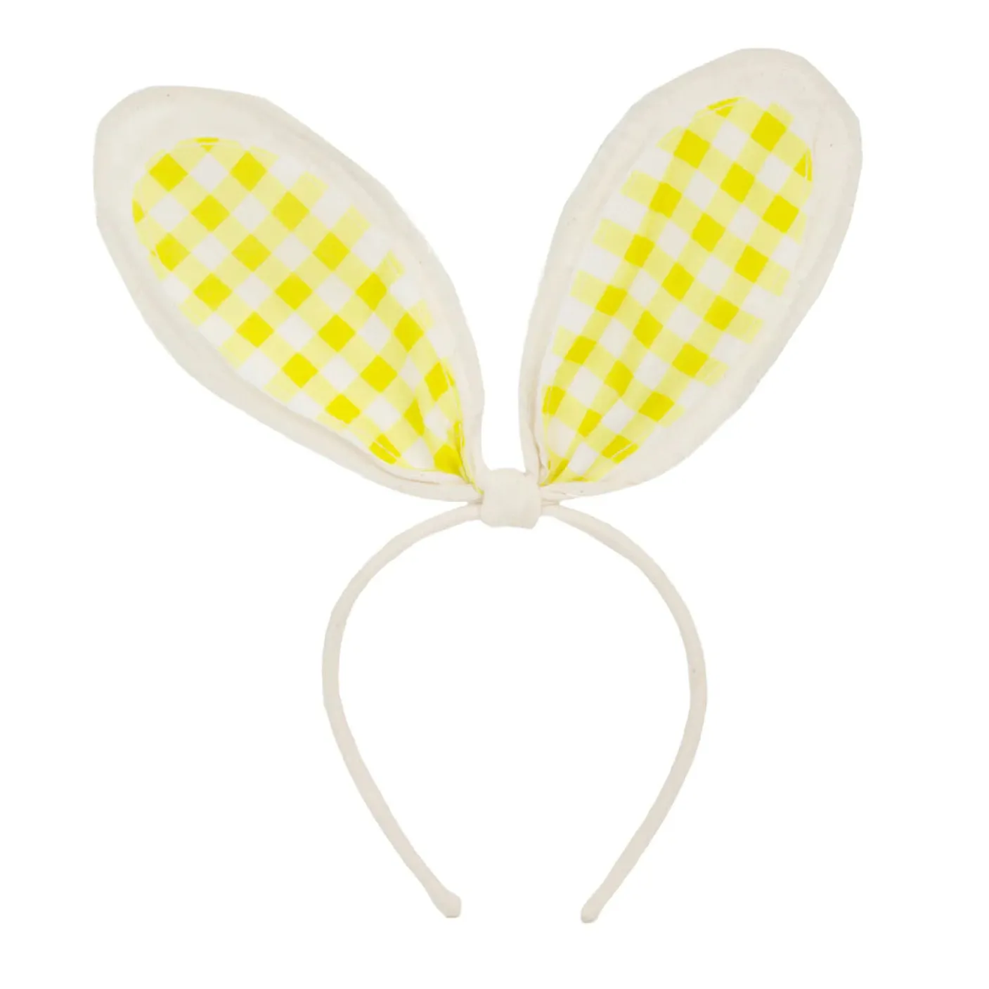 Yellow Gingham Bunny Ears Headband