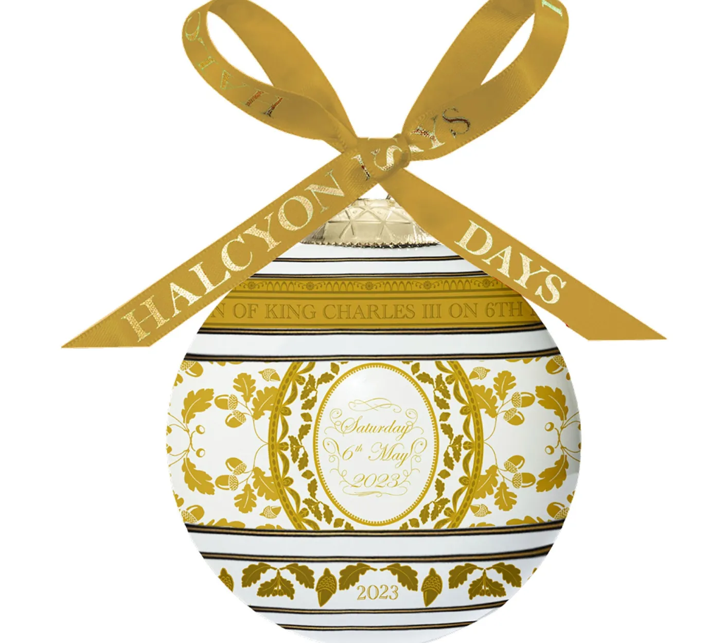 Coronation Gold Bone China 3" Bauble