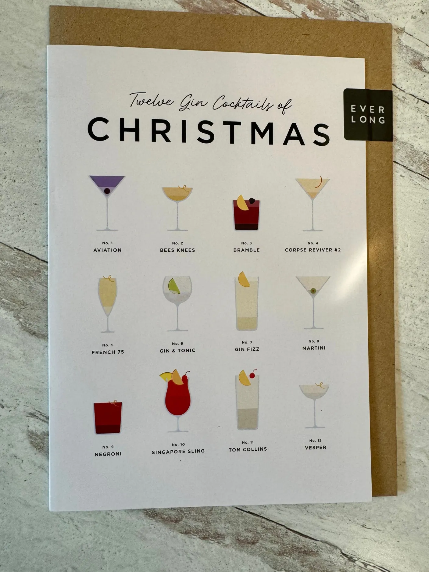 Twelve Gin Cocktails of Christmas Card