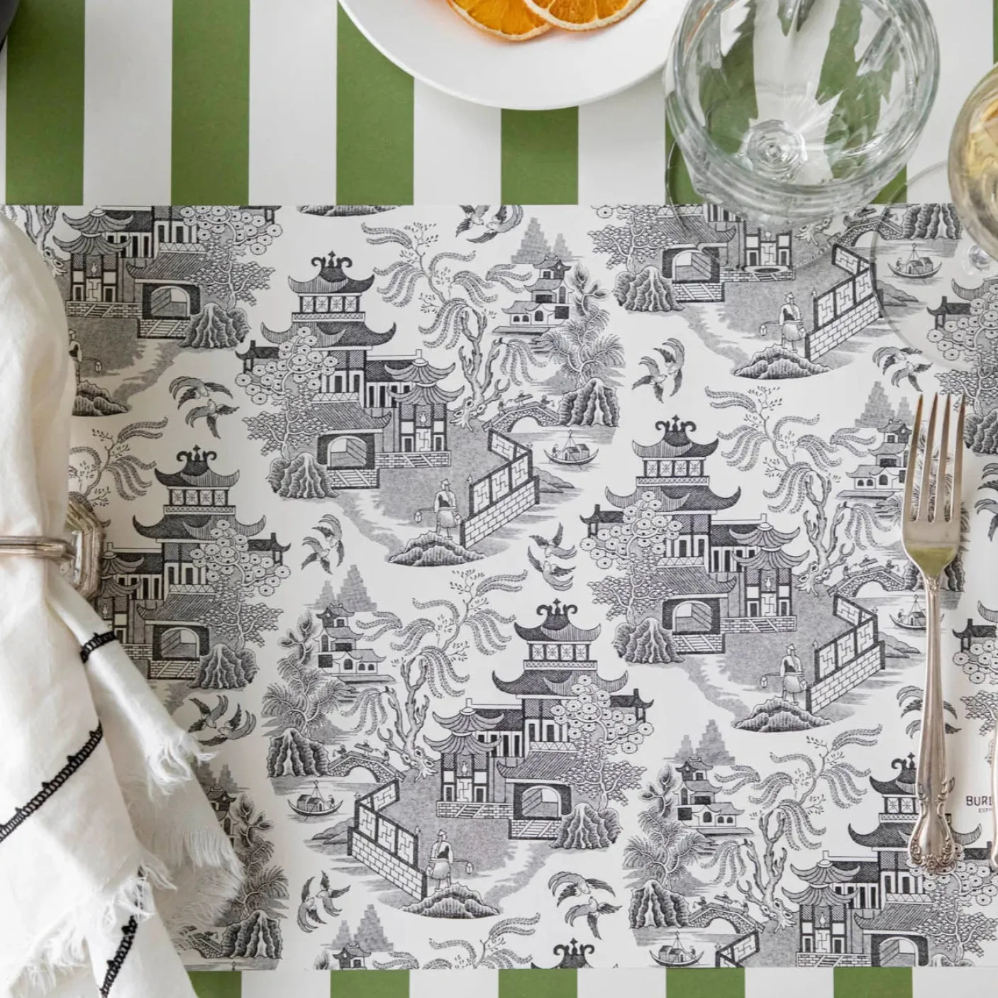 Black Willow Pad of 18 Paper Placemats