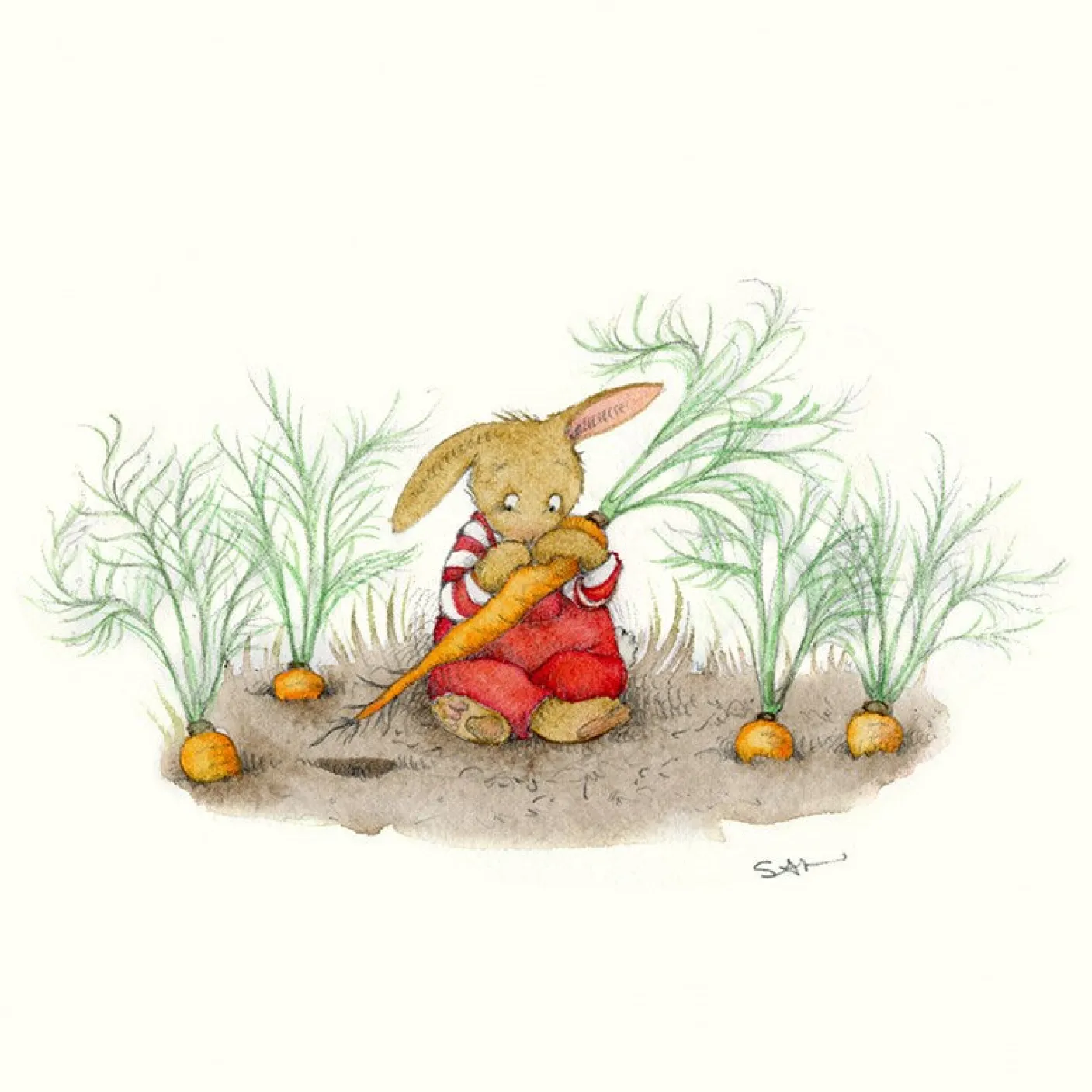 The Hungry Rabbit Greeting Card