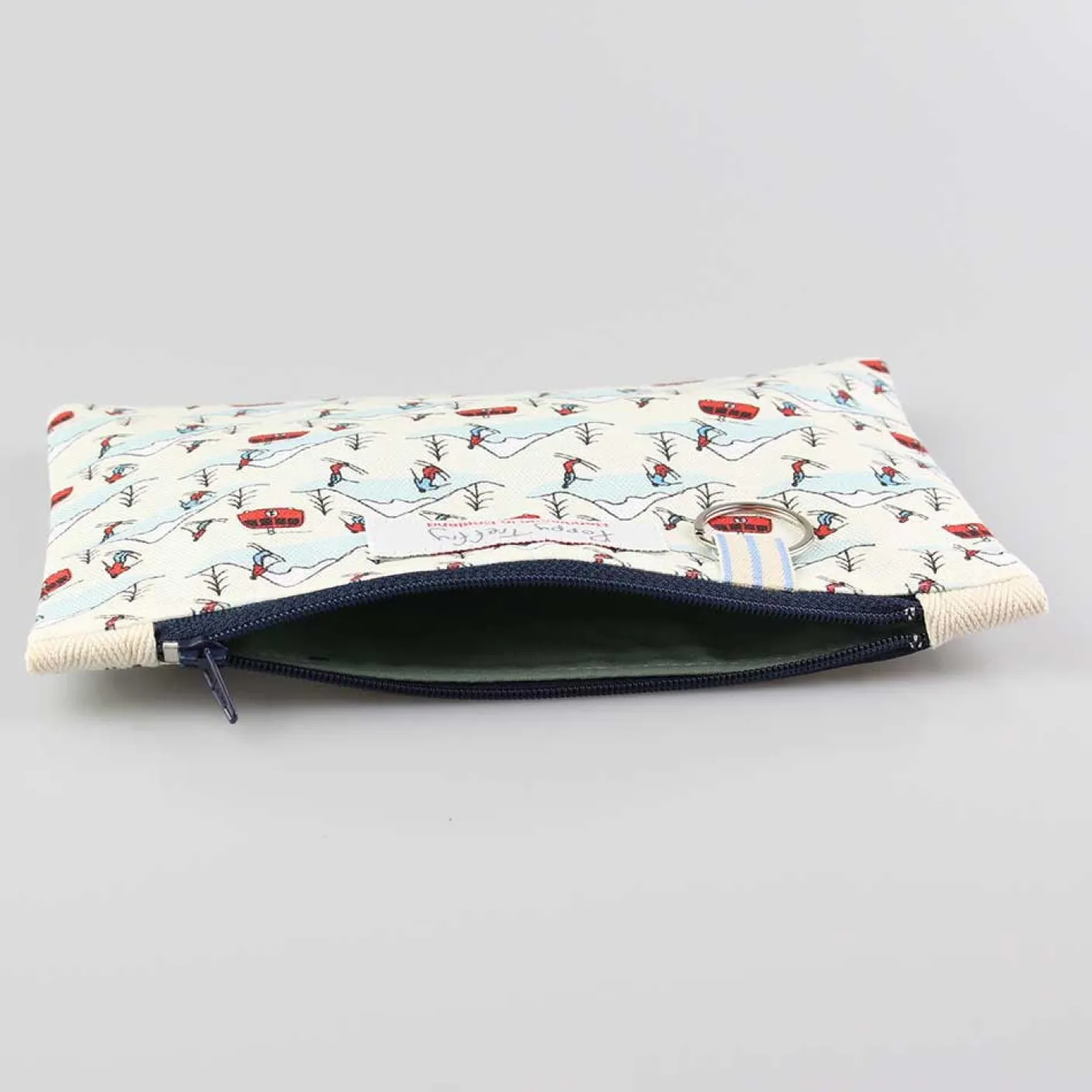 Snowy Mountain Flat Zip Purse with Keyring