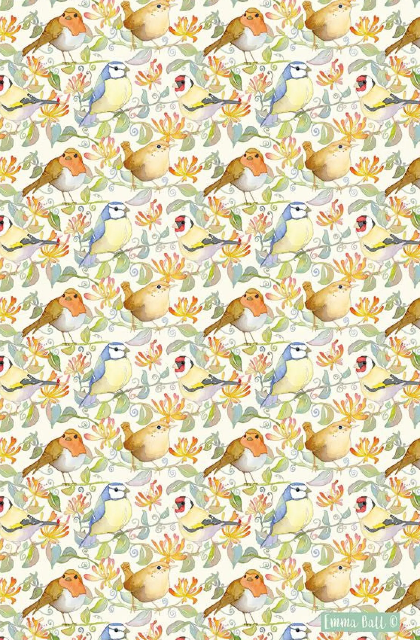 Garden Birds Tea Towel