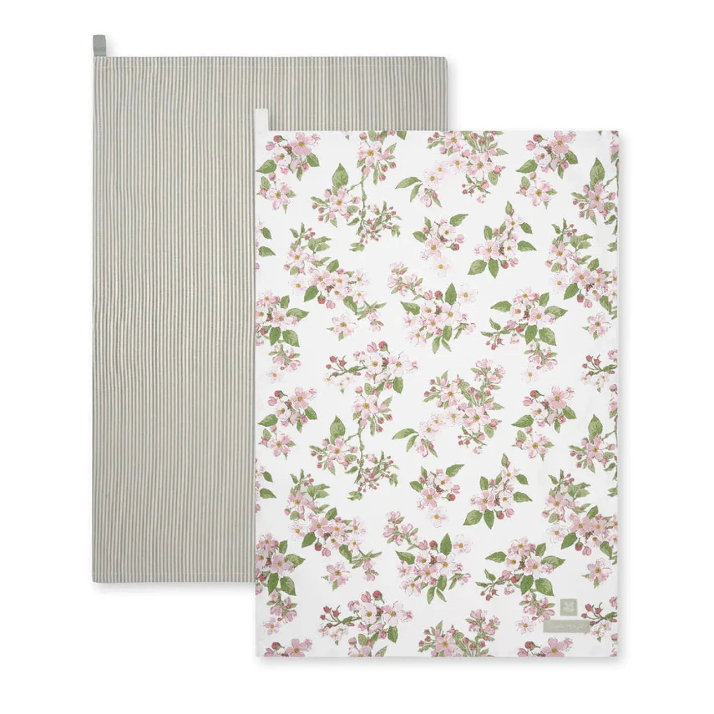 Blossom and Stamford Stripe Set of 2 Tea Towels by Sophie Allport
