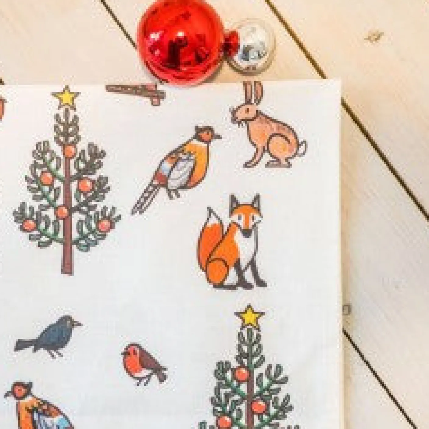 Winter Wildlife Tea Towel