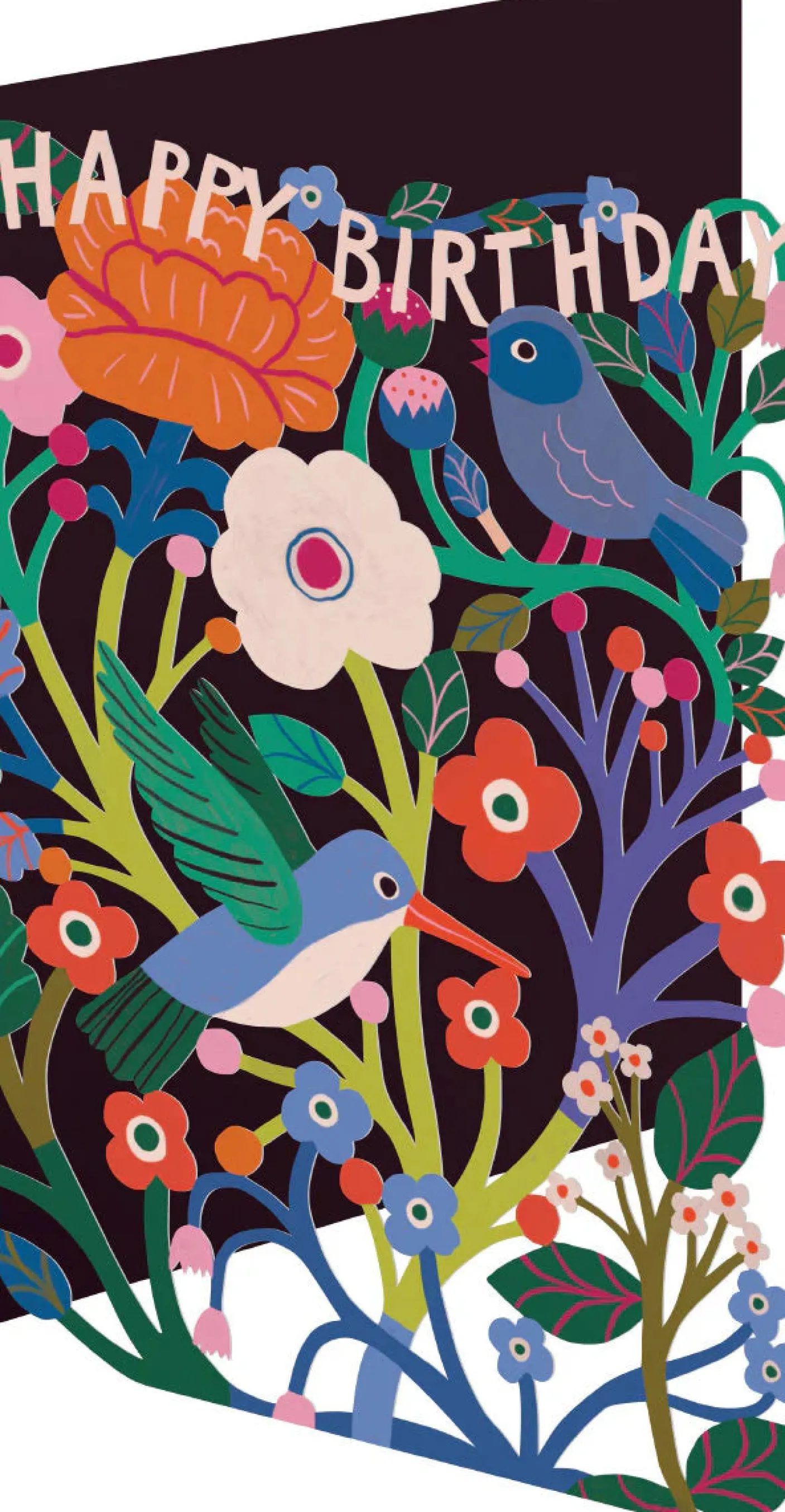 Blue Birds, Birthday Laser Greeting Card