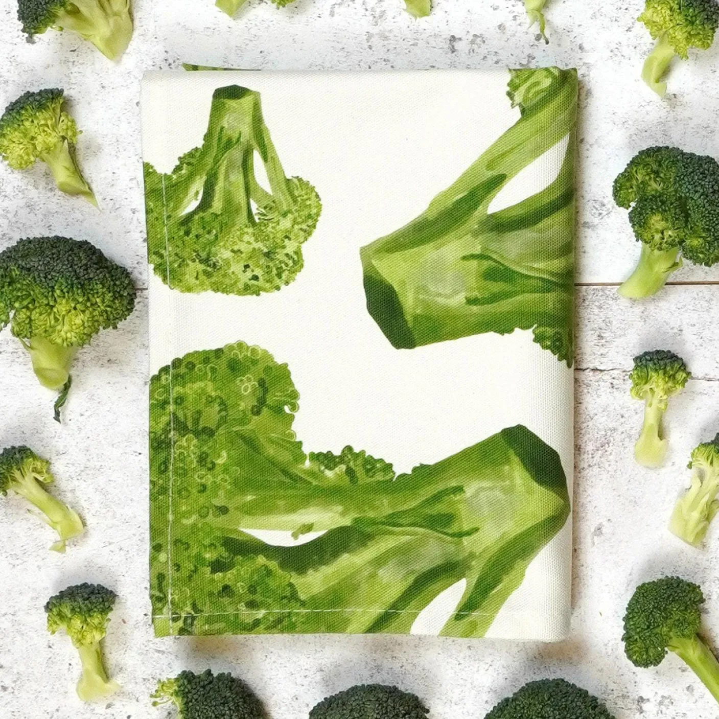 Broccoli Tea Towel by Corinne Alexander