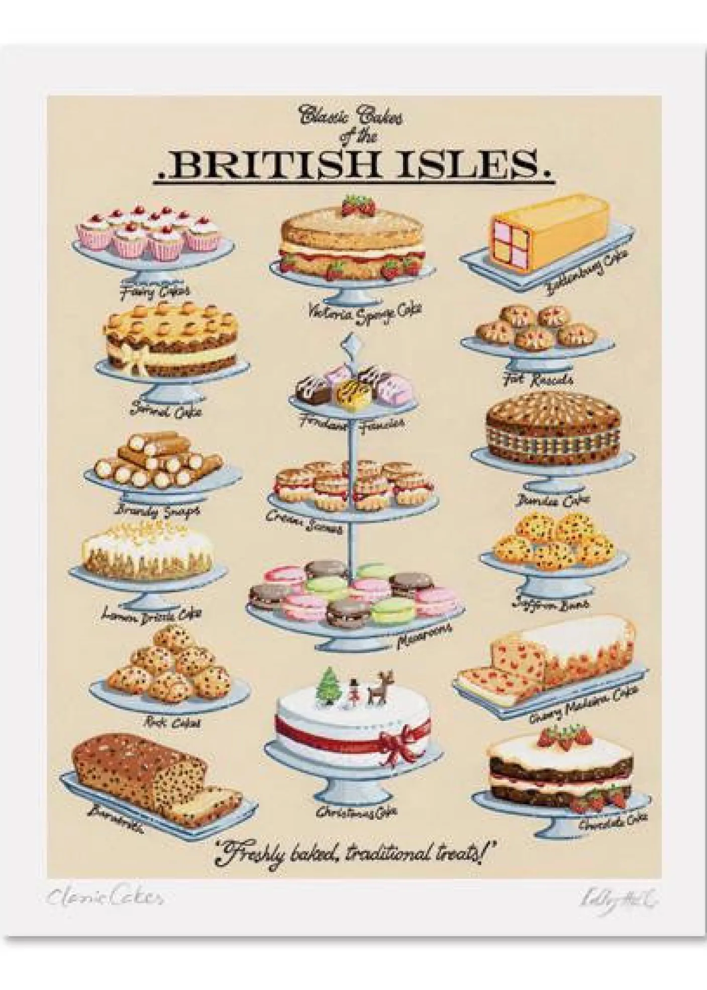 Kelly Hall Classic Cakes Print