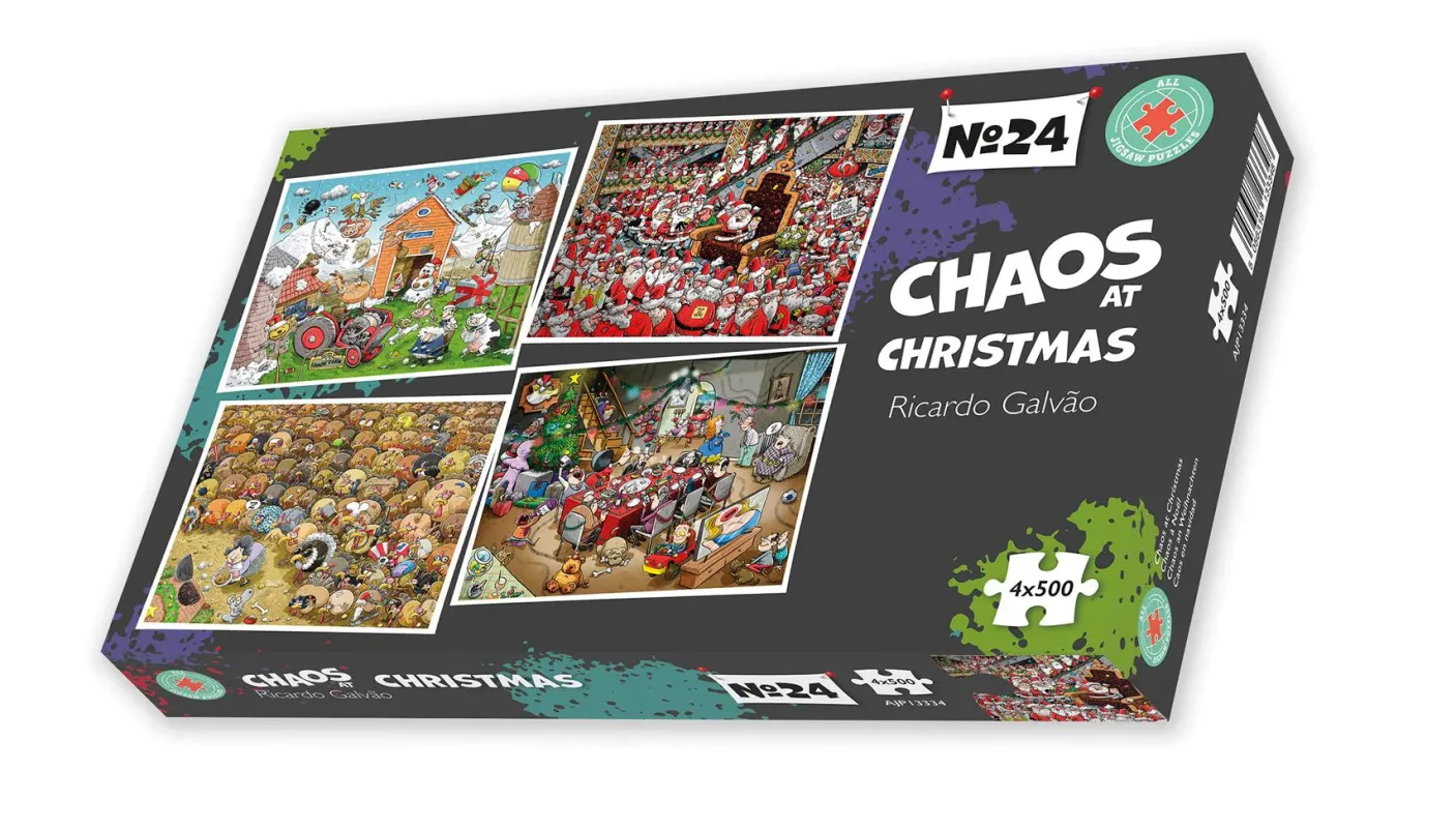 Chaos at Christmas 4 x 500 Piece Jigsaw Puzzles