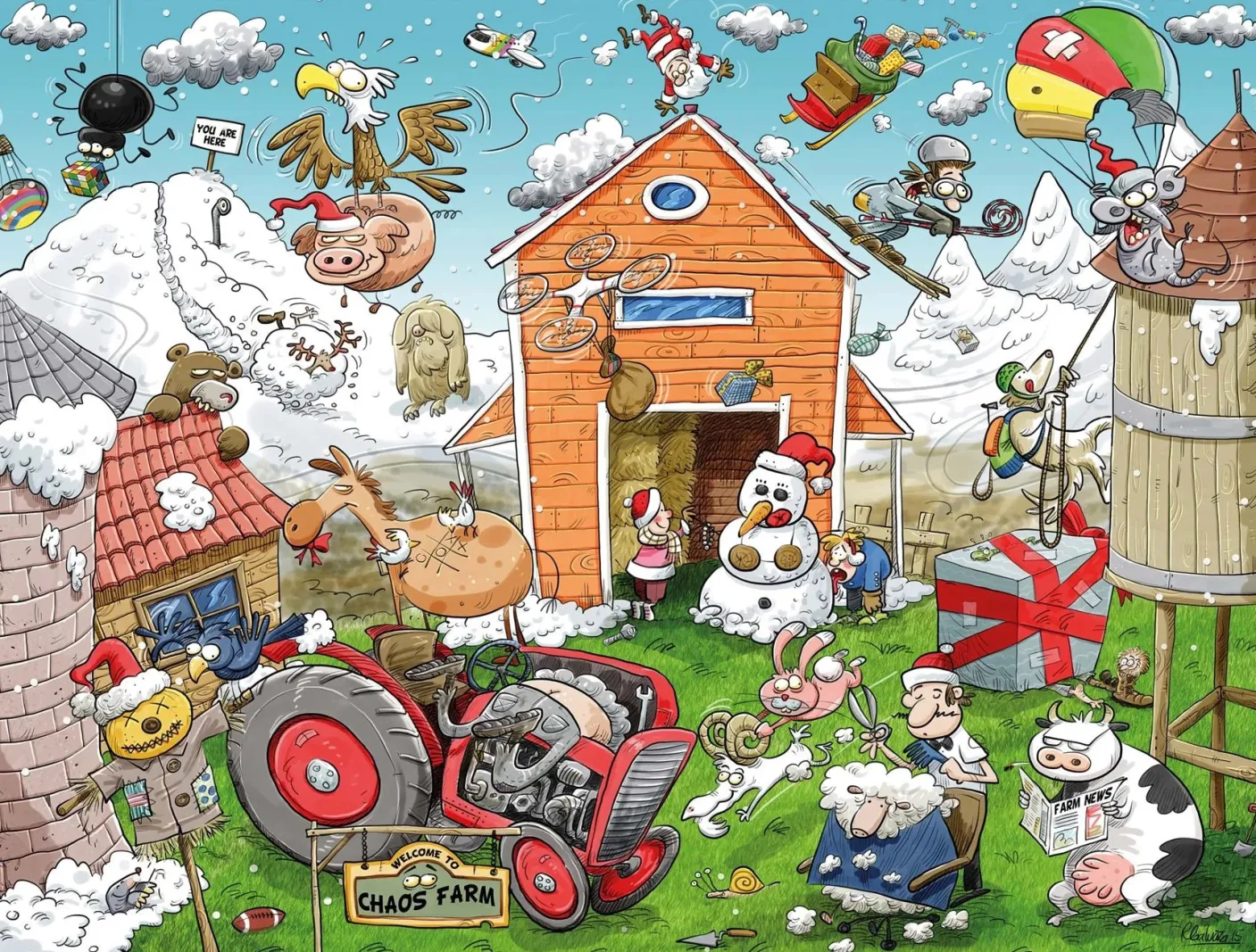 Chaos at Christmas 4 x 500 Piece Jigsaw Puzzles