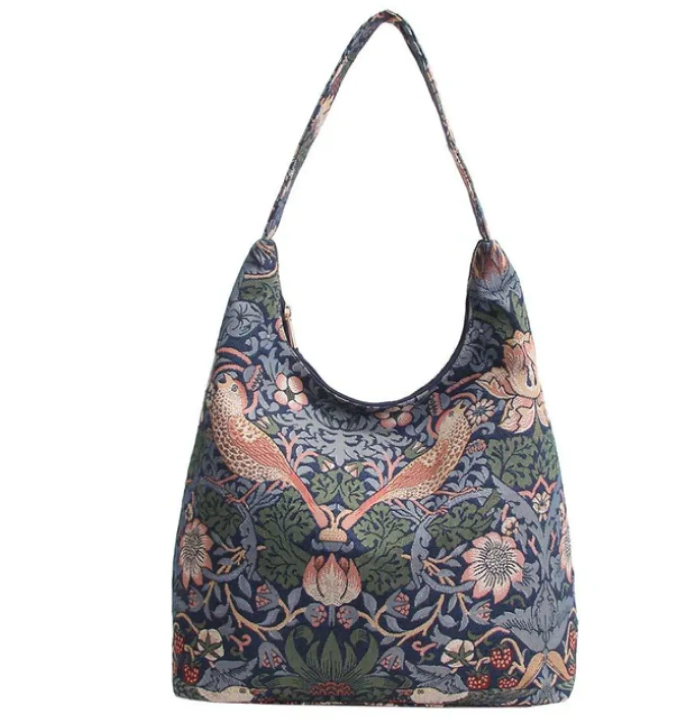 William Morris Strawberry Thief Hobo Bag - Blue