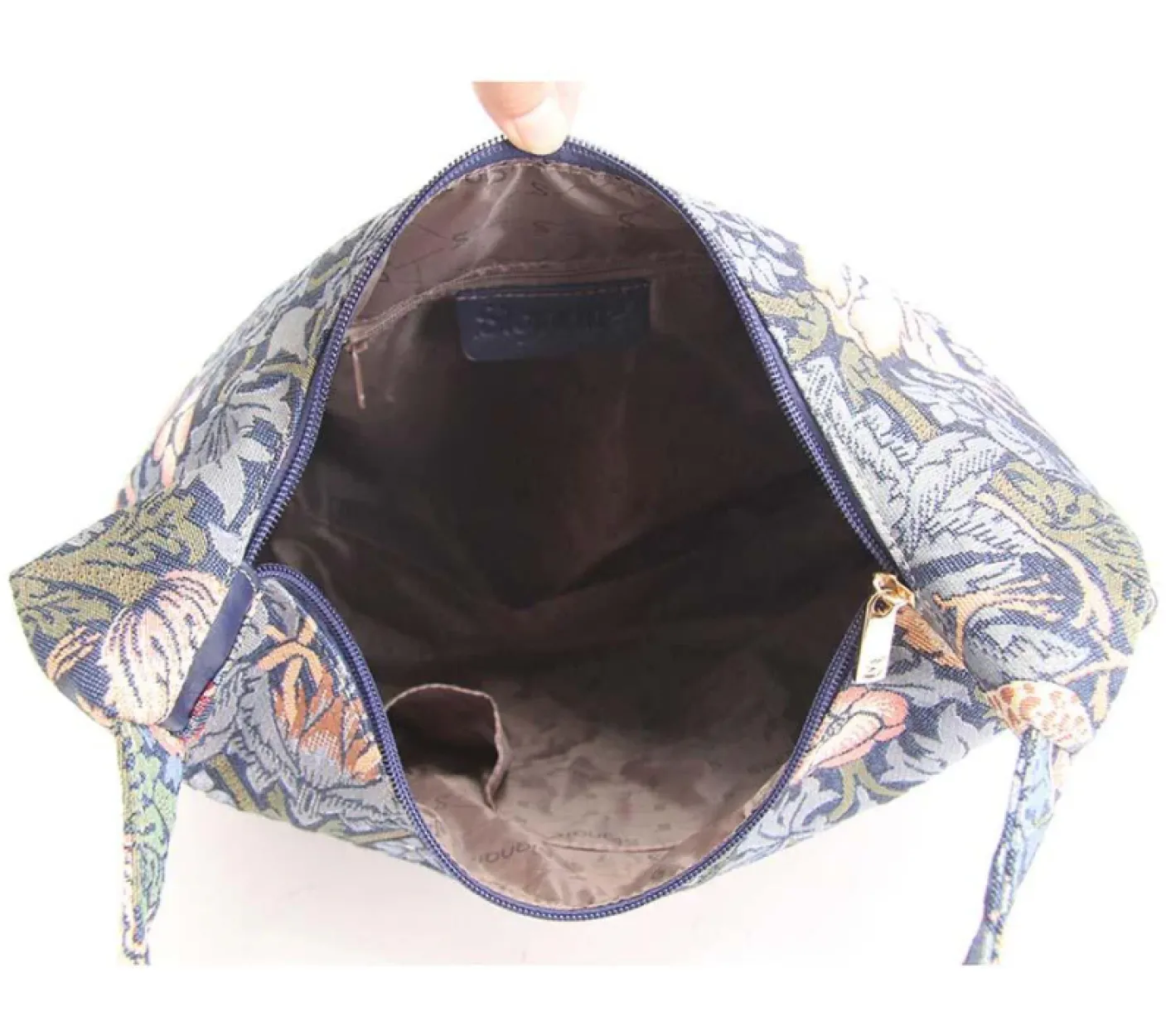 William Morris Strawberry Thief Hobo Bag - Blue