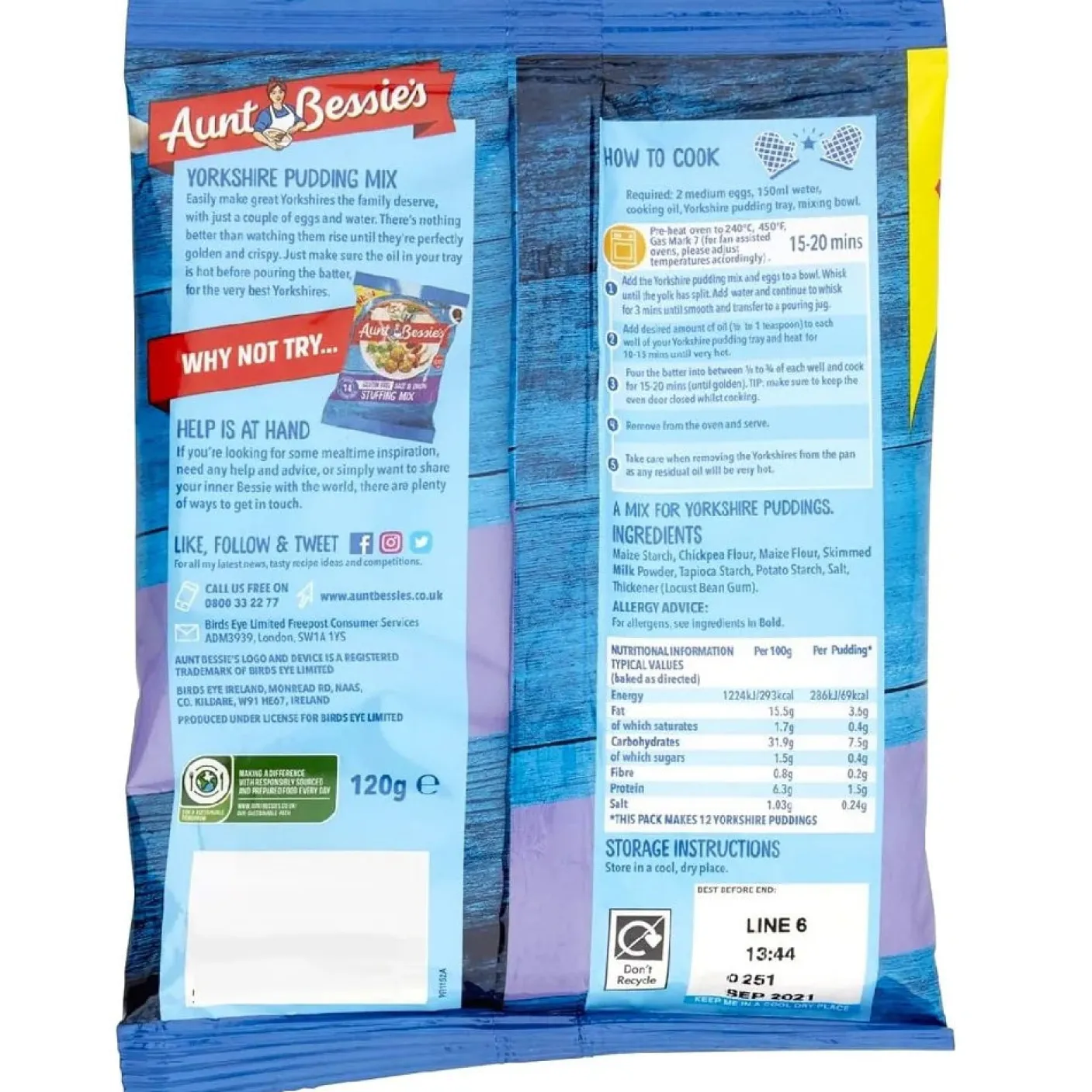 Aunt Bessies Gluten Free Yorkshire Pudding Mix