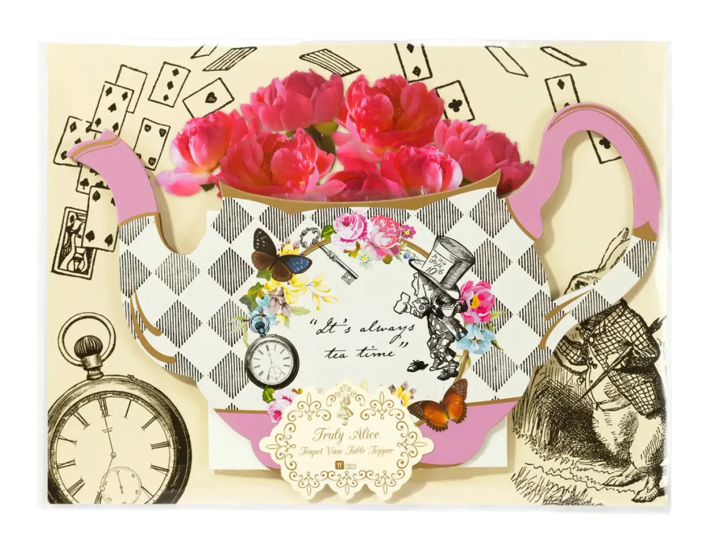 Alice in Wonderland Paper Teapot Flower Vase