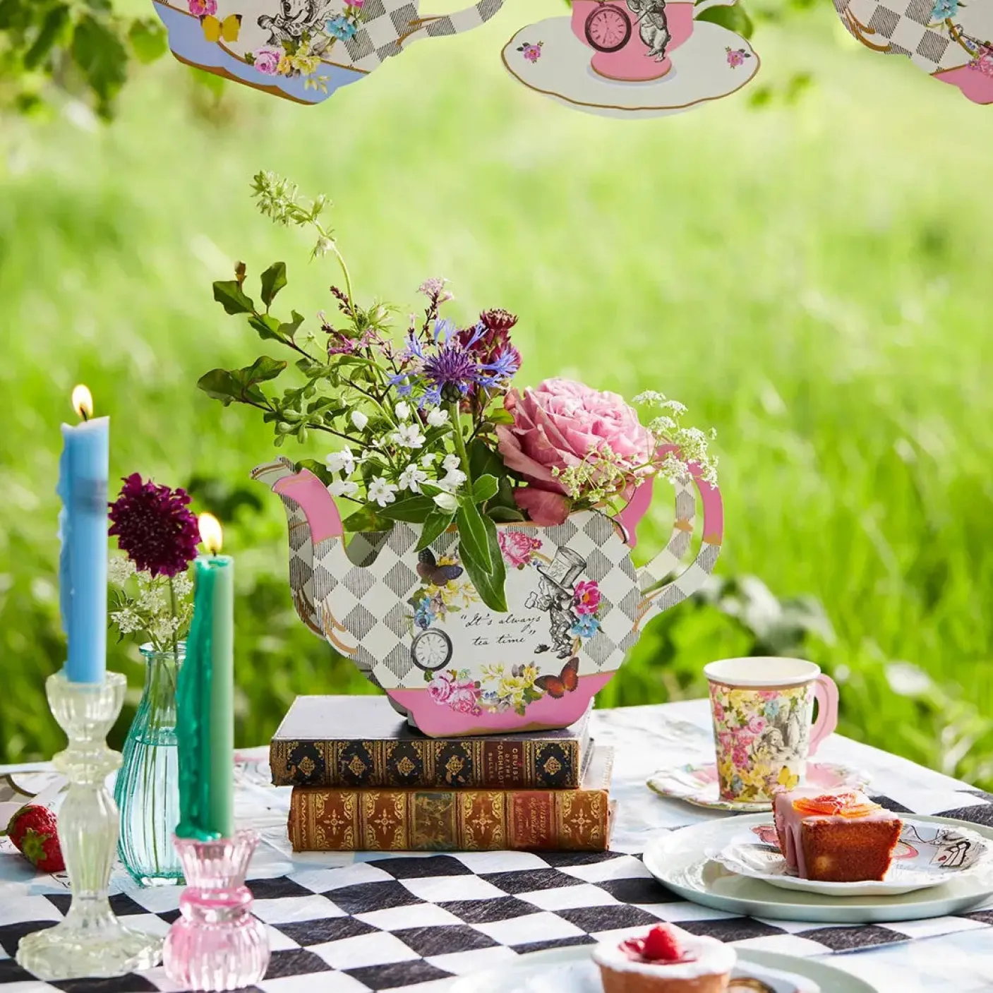 Alice in Wonderland Paper Teapot Flower Vase