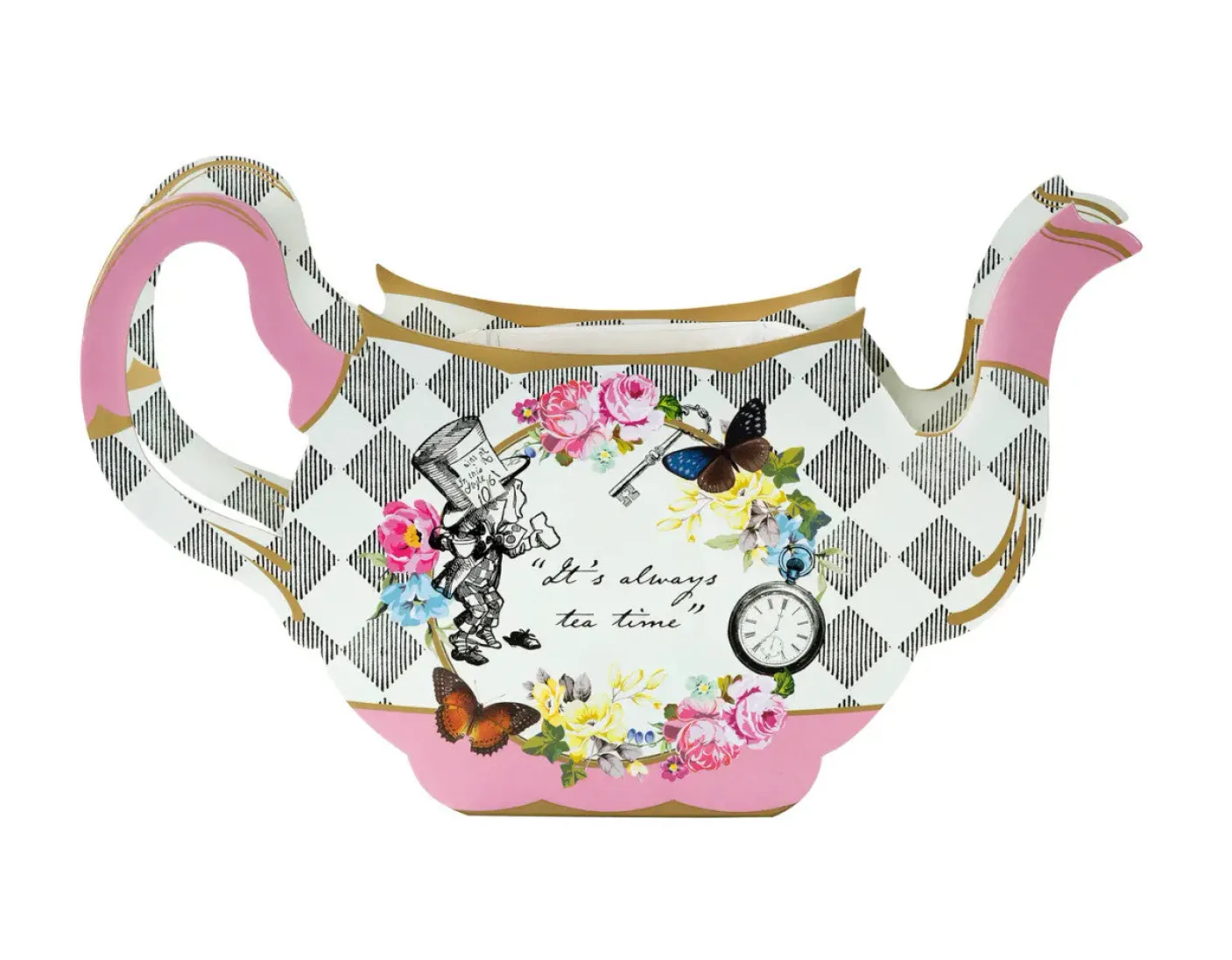Alice in Wonderland Paper Teapot Flower Vase