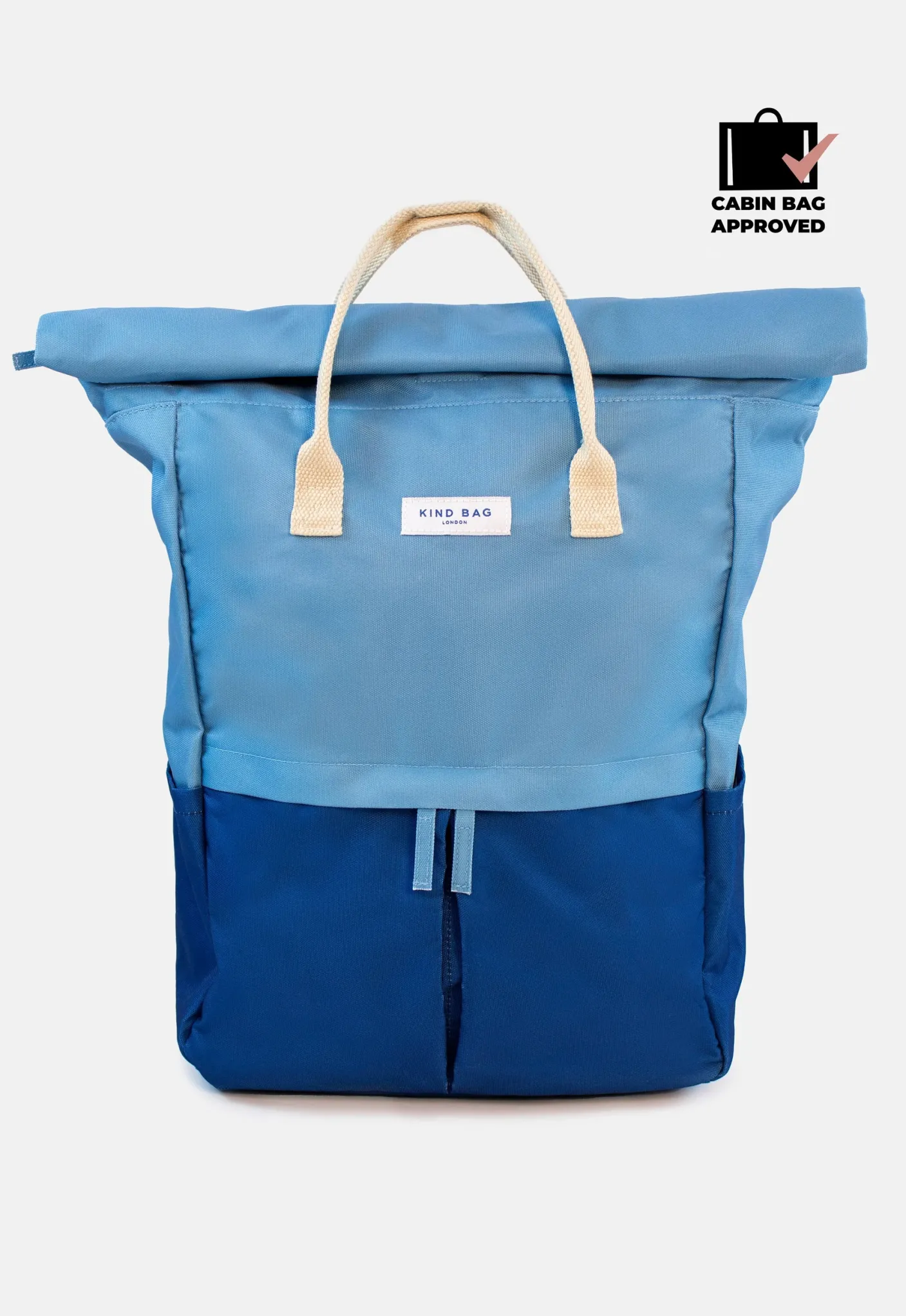 Light Blue and Navy Hackney Large Backpack