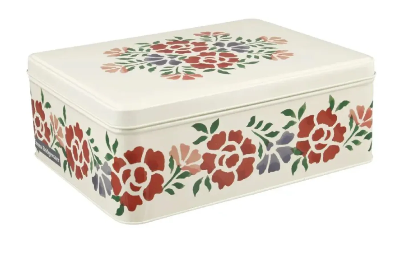 Antique Roses Deep Rectangular Tin