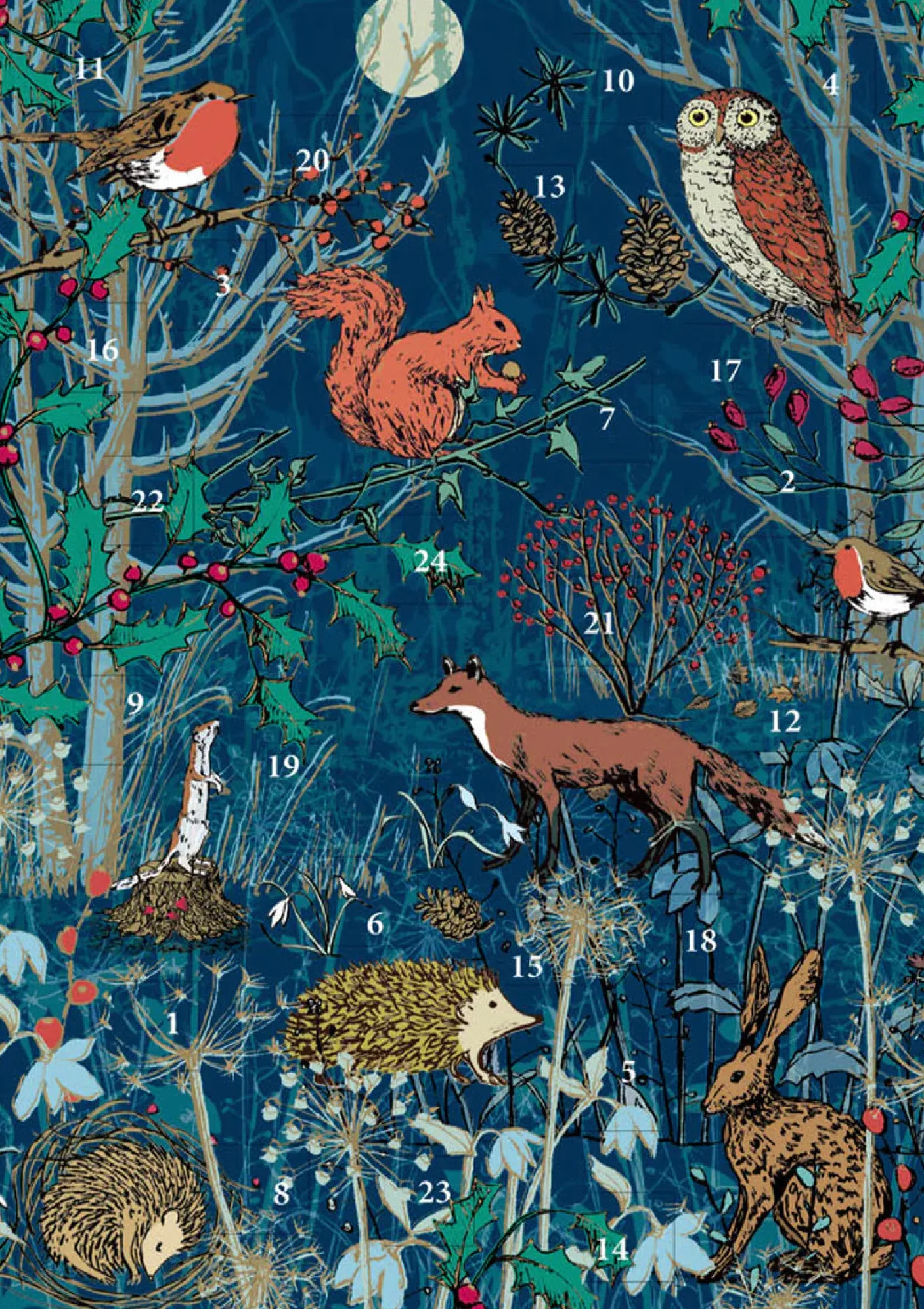 Winter's Tale Animals Advent Calendar Card