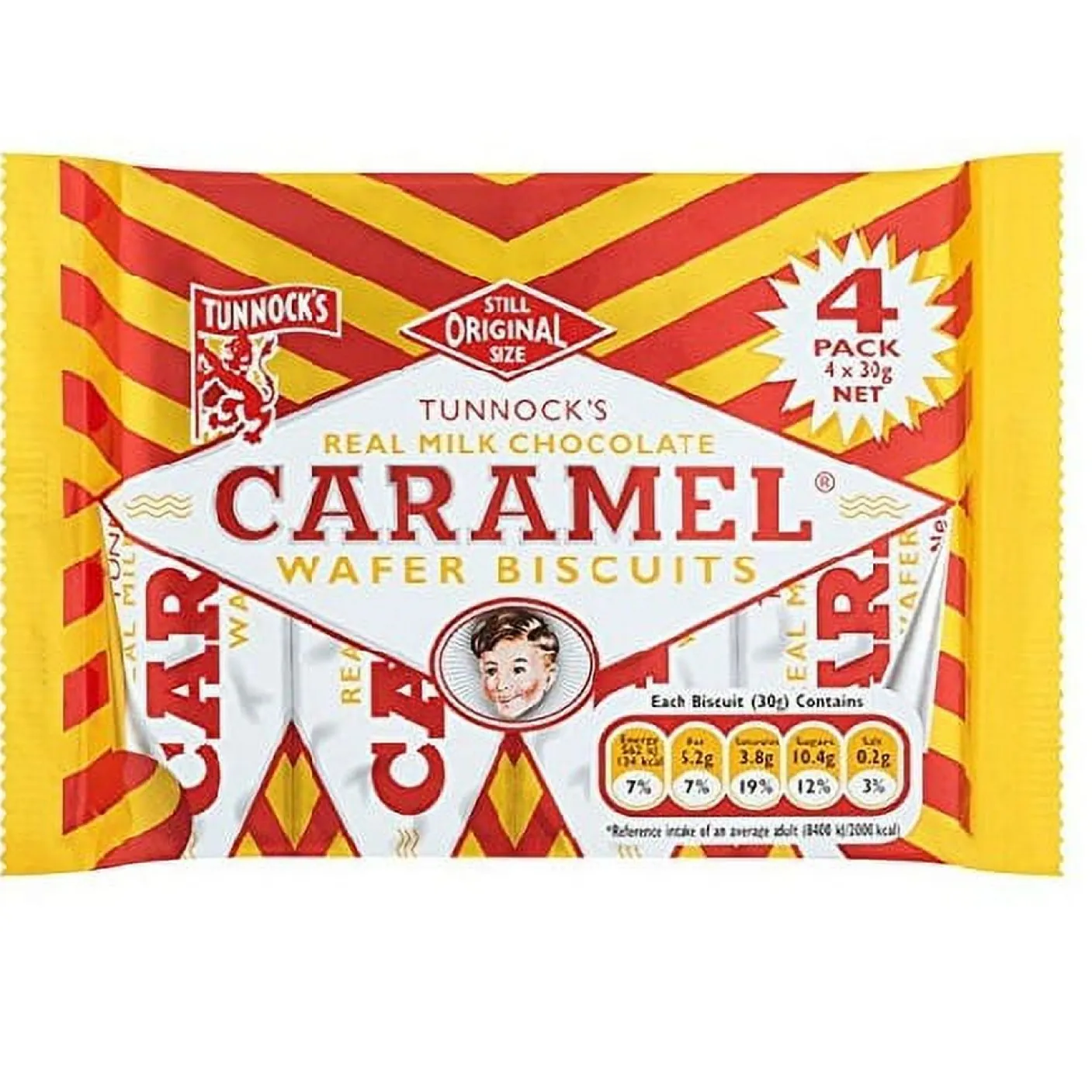 Tunnock's Milk Chocolate Caramel Wafer Biscuits 4pk