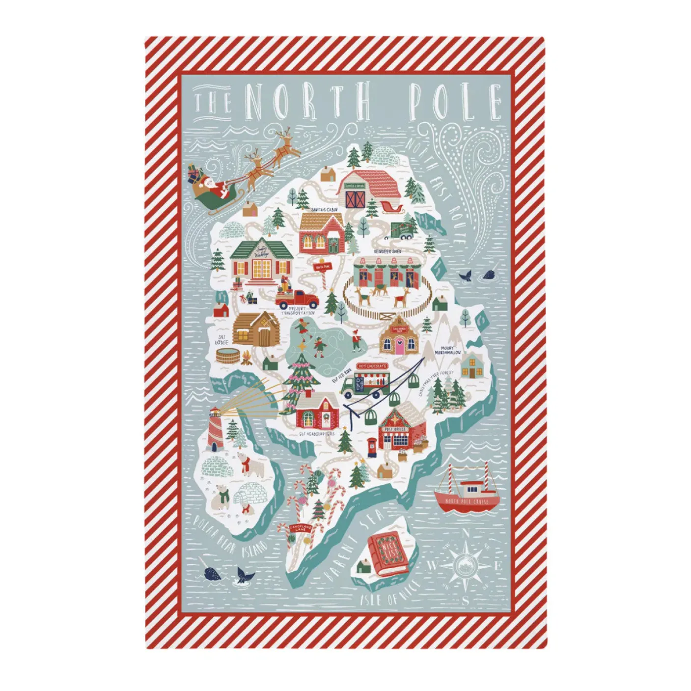 North Pole Cotton Tea Towel
