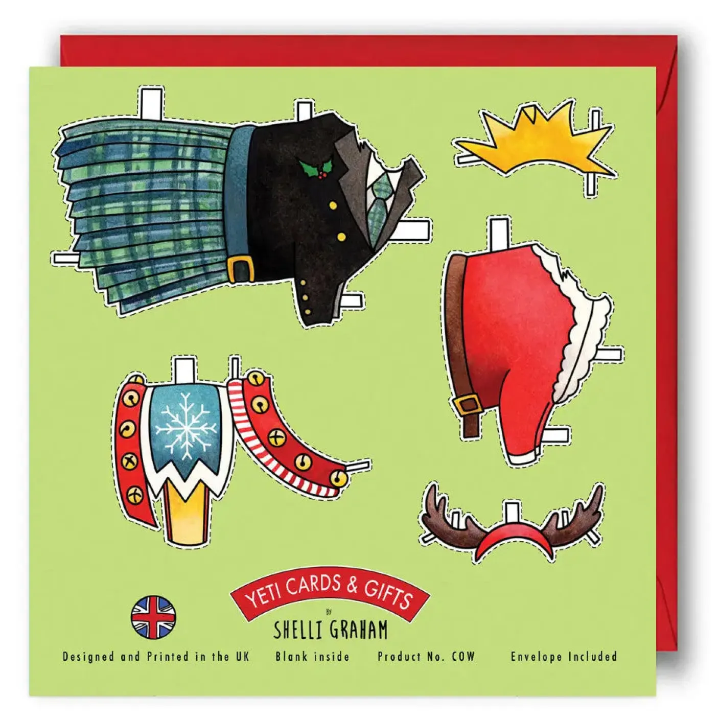 Dress a Highland Cow Christmas Card