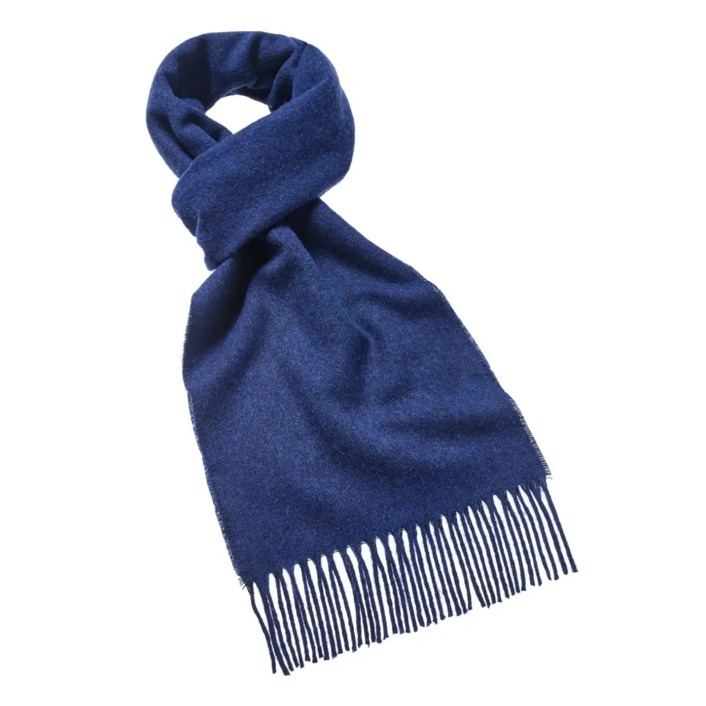 Luxury Mid Blue Merino Lambswool Scarf
