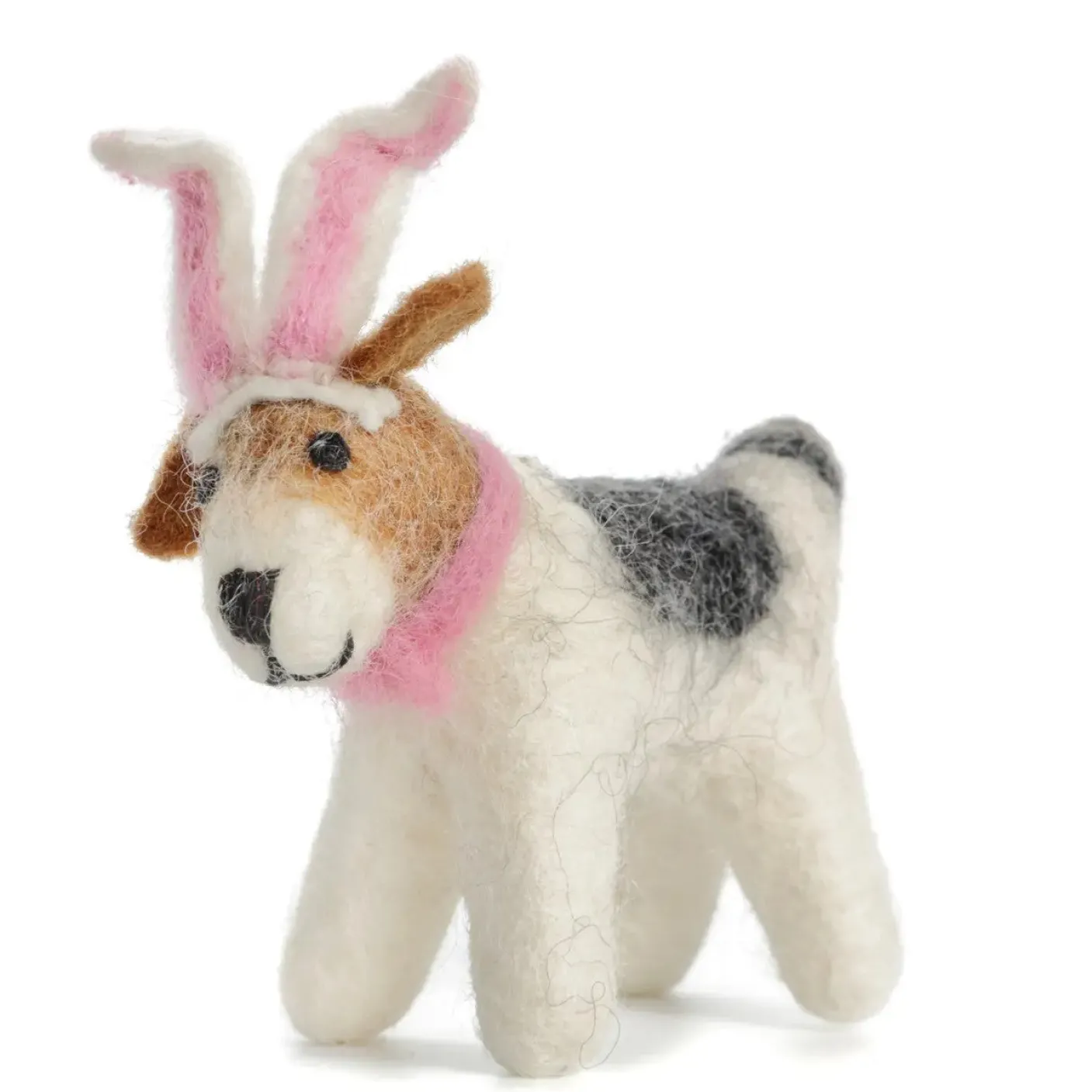 Bunny Earred Standing Fox Terrier Felt Decoration