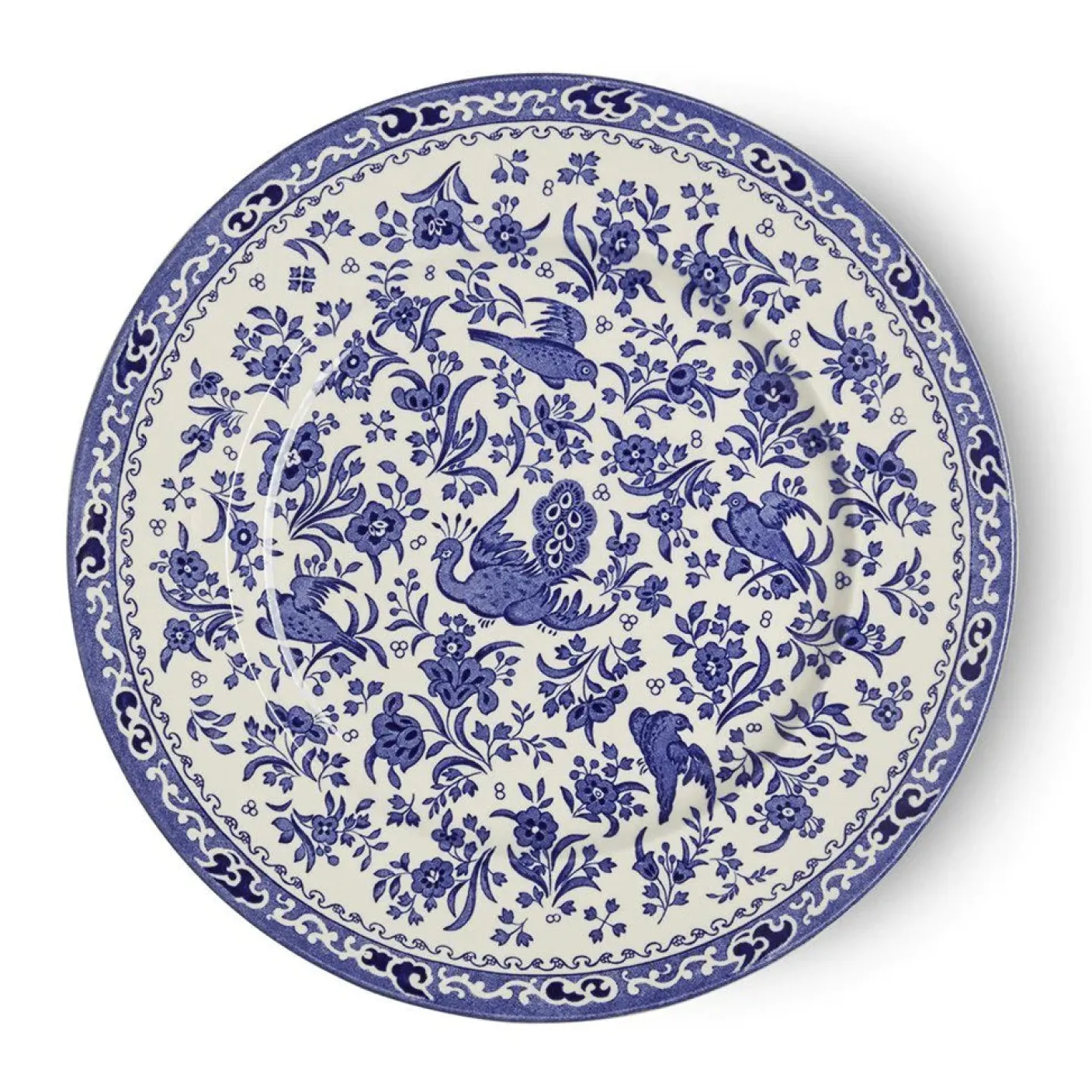 Blue Regal Peacock Large Plate 10 in