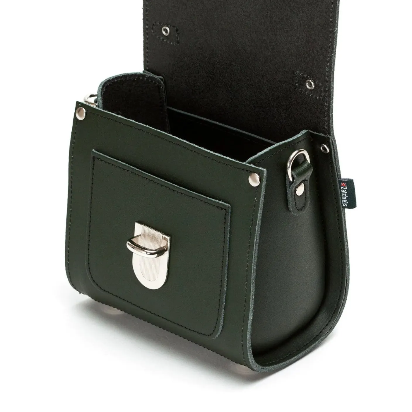 Zatchels Handmade Leather Sugarcube Plus Handbag - Ivy Green