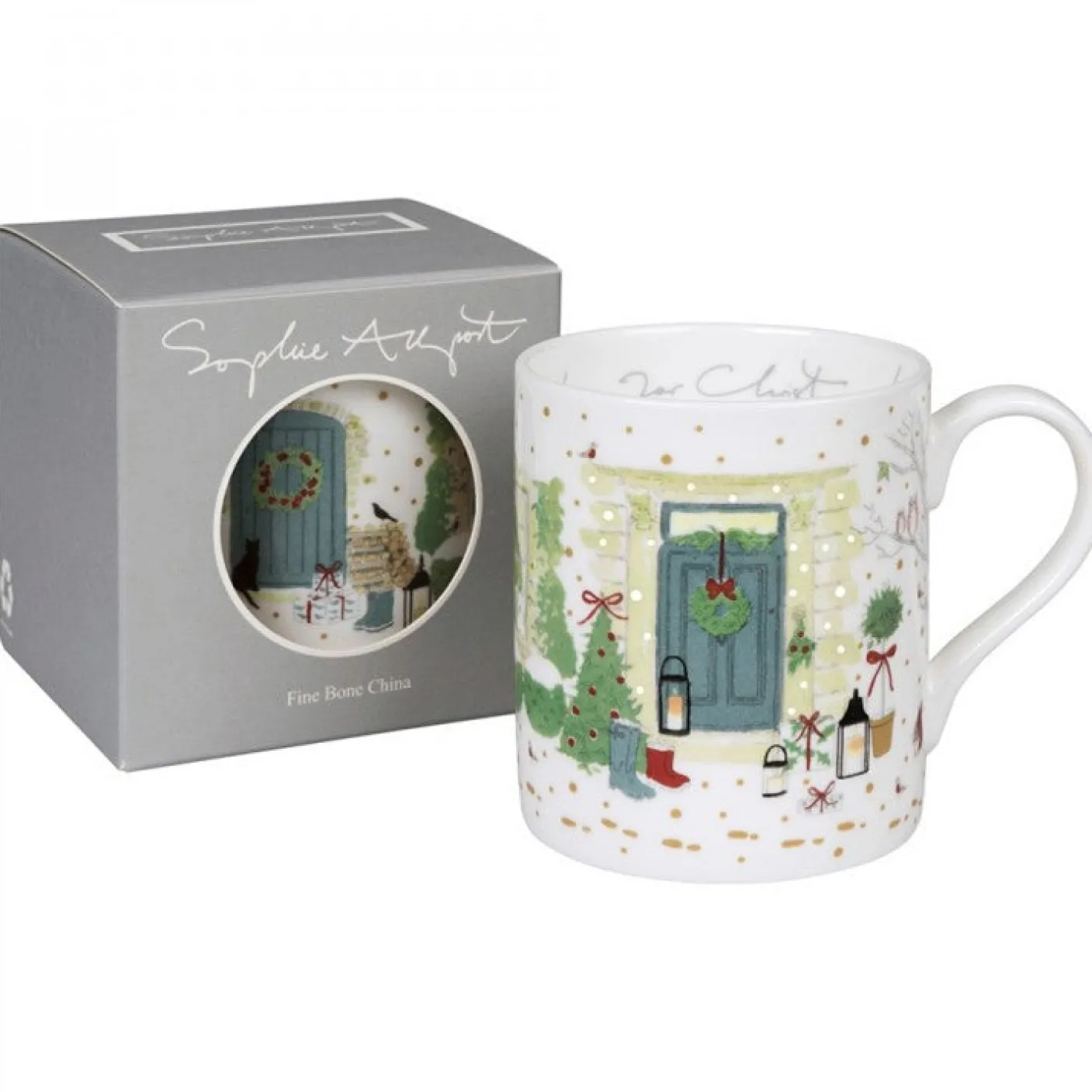Door Scene Christmas Scene Mug