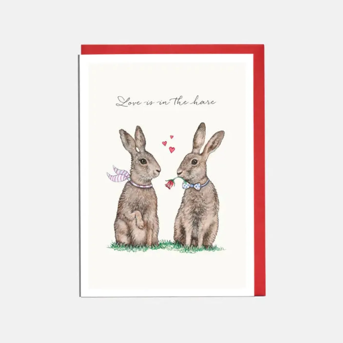 'Love Is In The Hare' Hare Valentine's Card