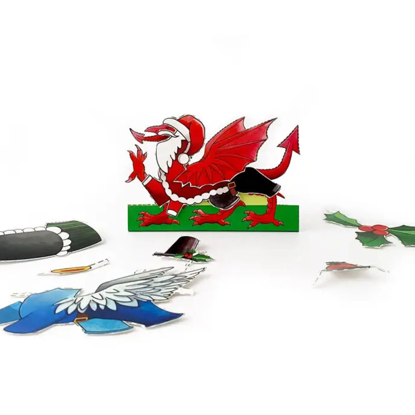 Dress a Welsh Dragon Christmas Card