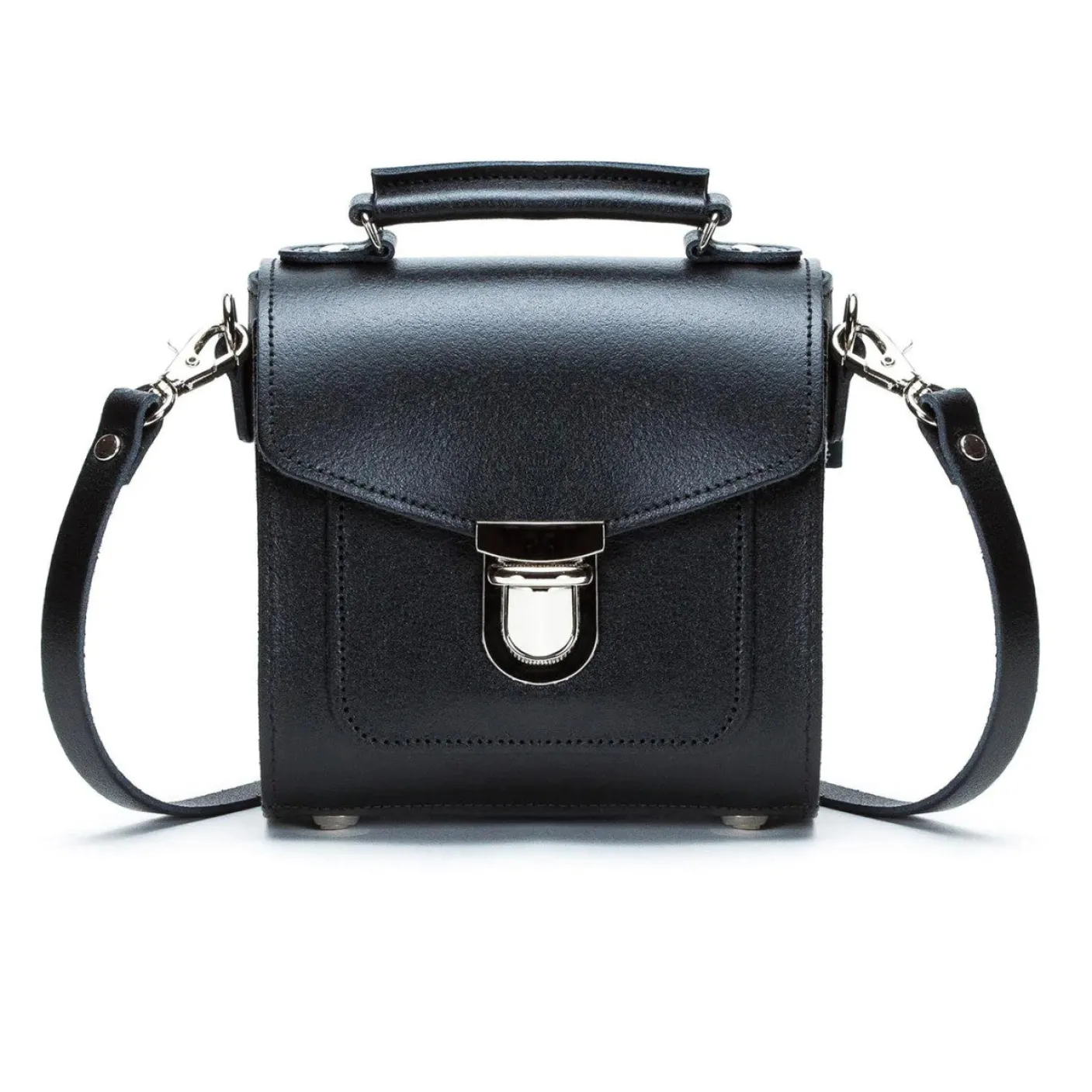 Zatchels Handmade Leather Sugarcube Plus Handbag - Black