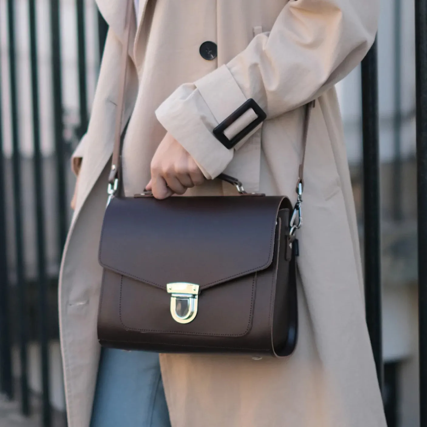 Zatchels Handmade Leather Sugarcube Plus Handbag - Black