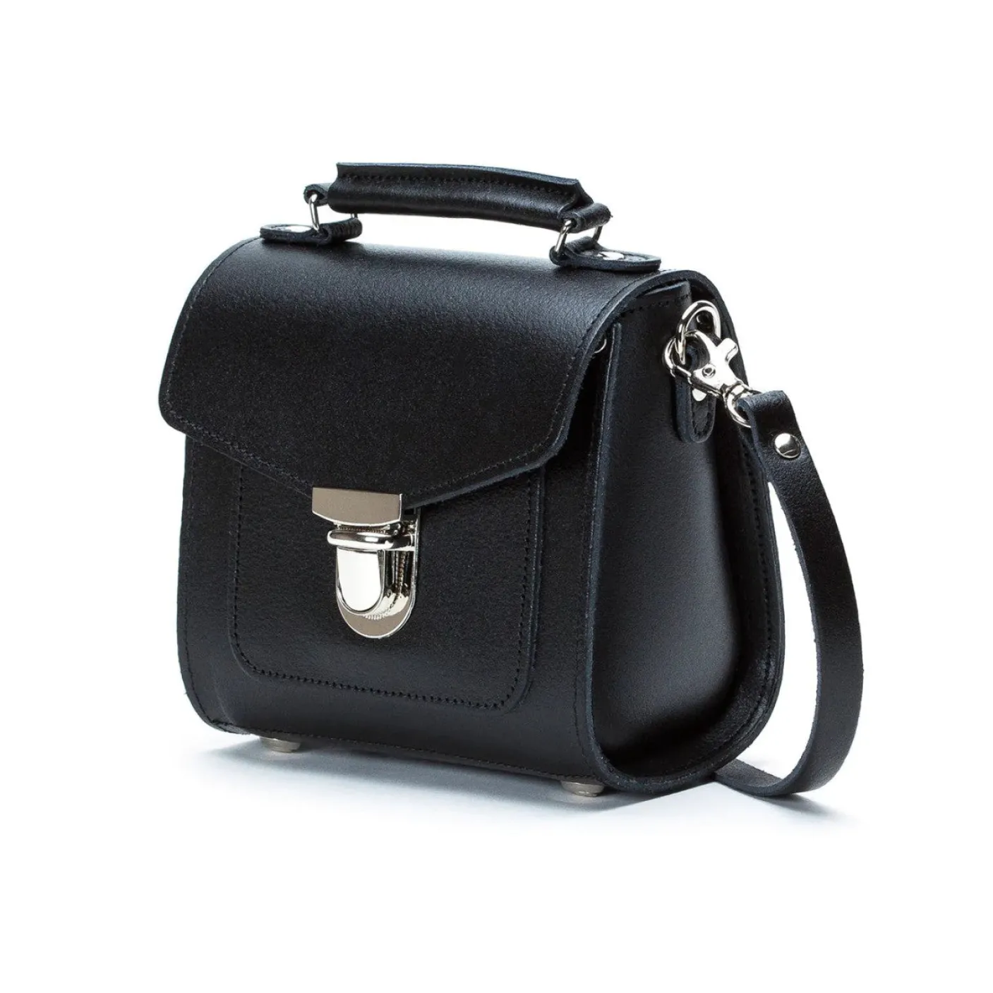 Zatchels Handmade Leather Sugarcube Plus Handbag - Black