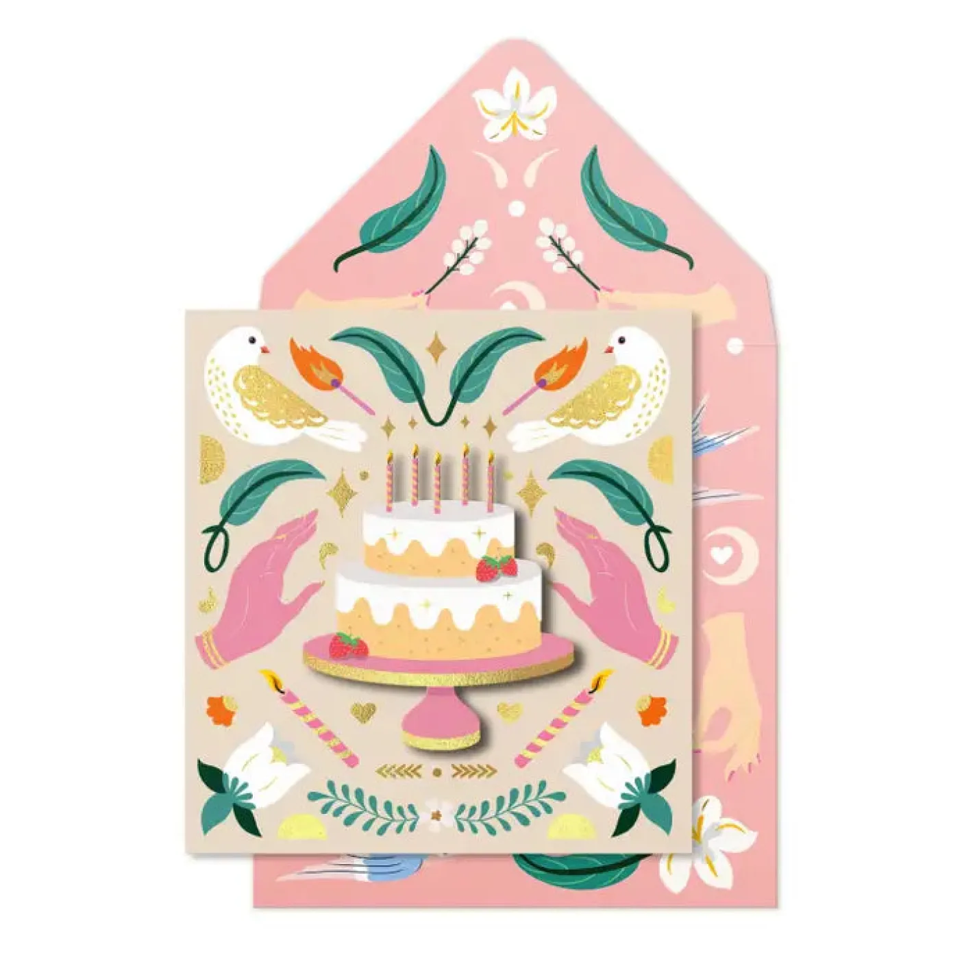 Big Cake with Candles Card