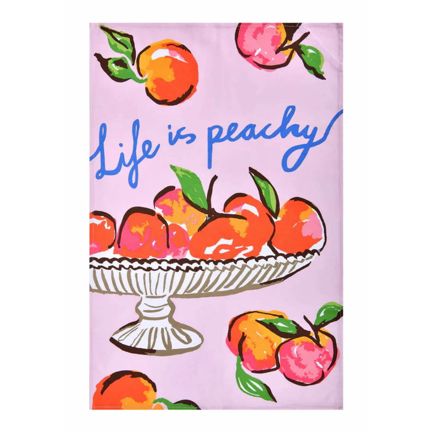 Summer Fruits- Peach Cotton Tea Towel
