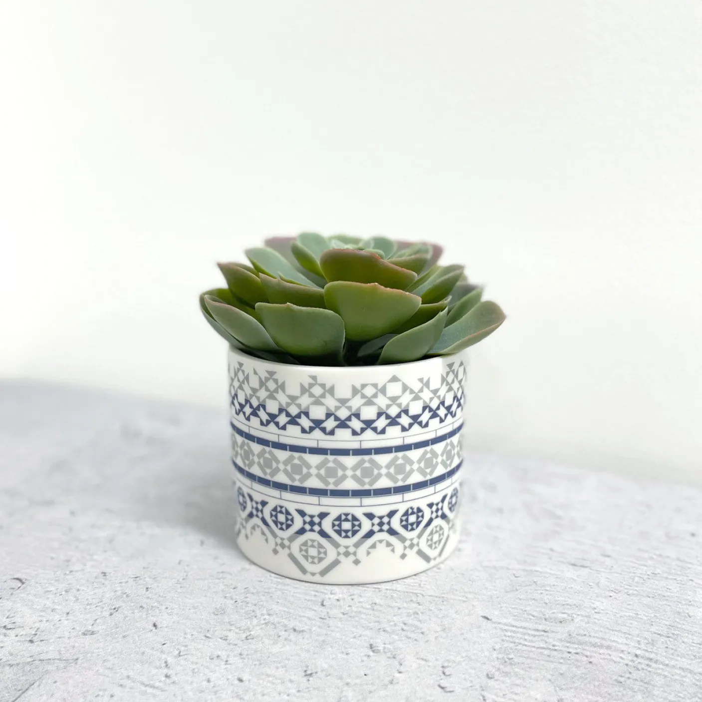 Victorian Tiles Ceramic Planter Pot/Tea Light Holder