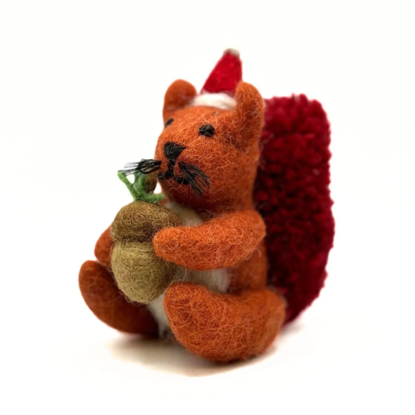Red Squirrel with Acorn Felt Decoration